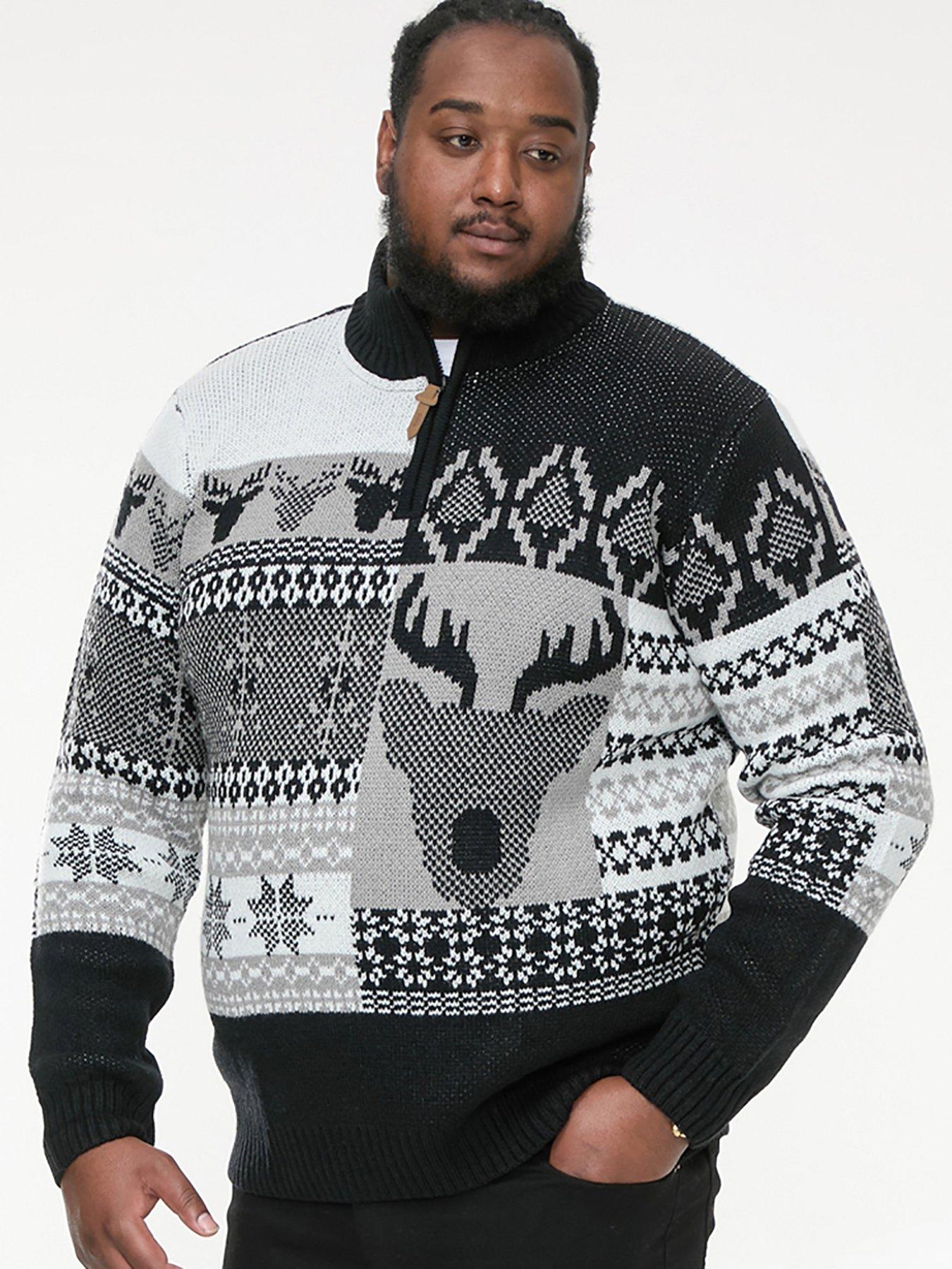 d555-d555-icicle-14-zip-christmas-knitted-jumper-with-stag-black