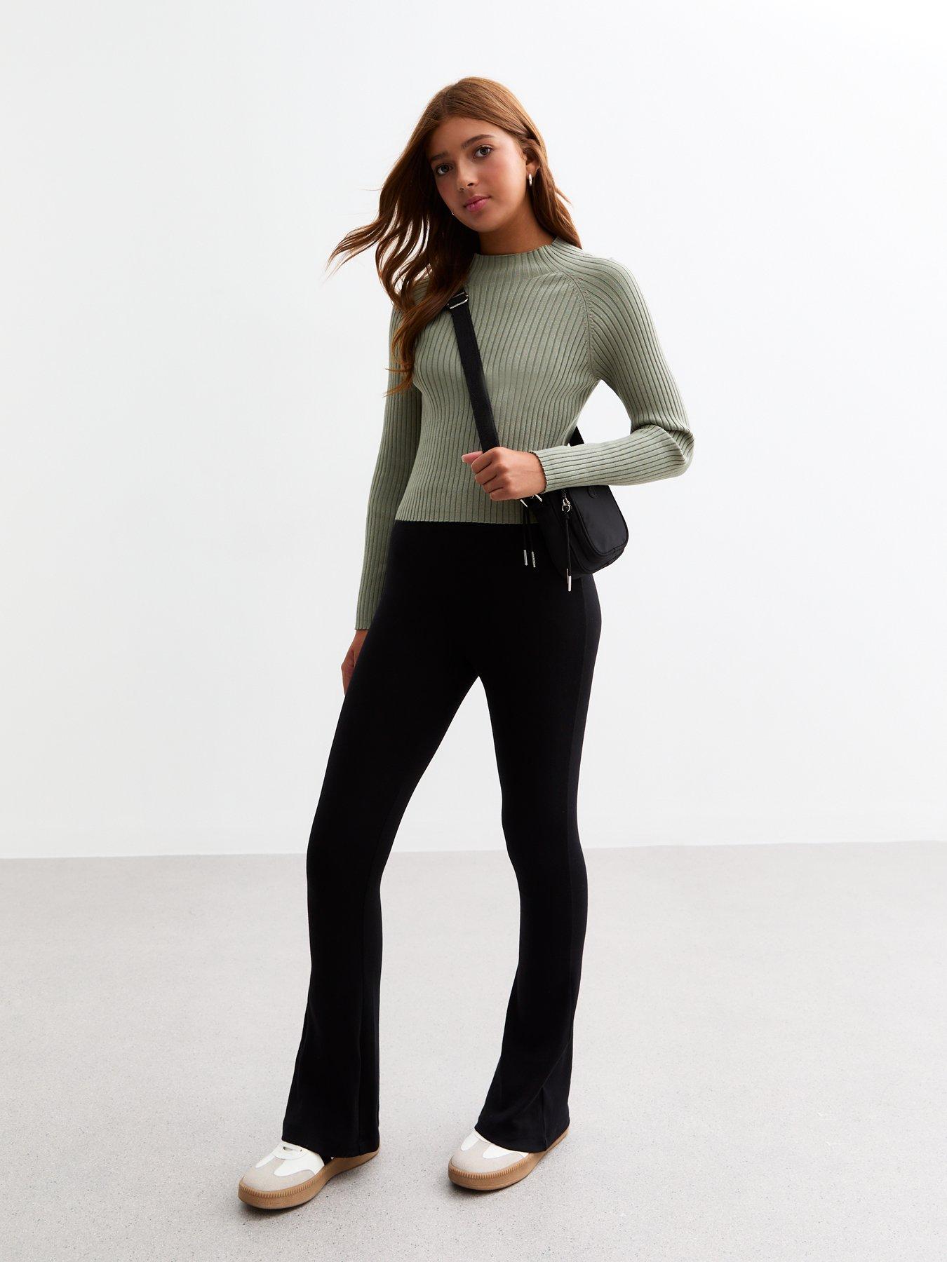 new-look-915-girls-olive-slash-neck-ribbed-jumperstillFront