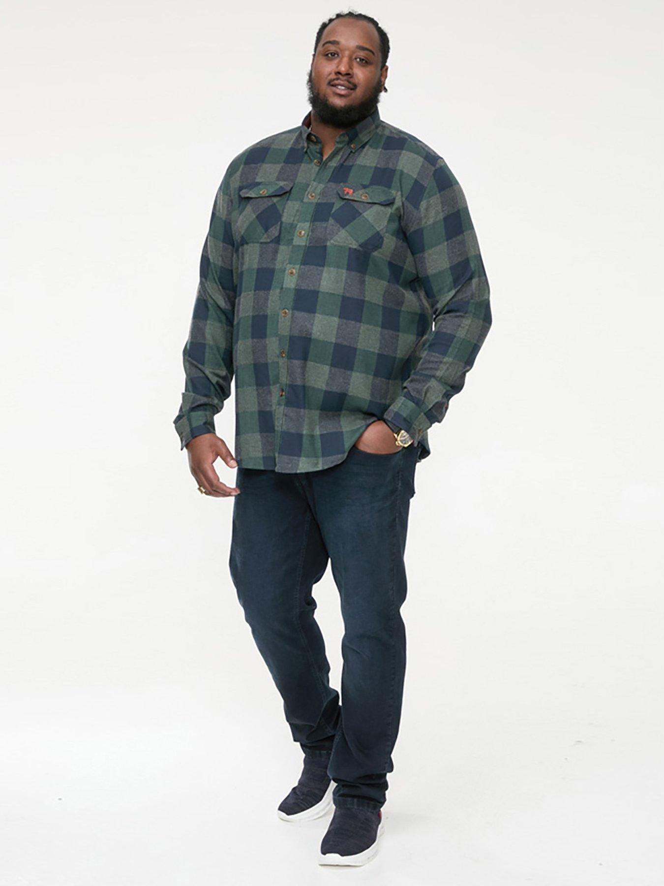 Image 2 of 4 of D555 Garfield Check Overshirt - Green/Navy