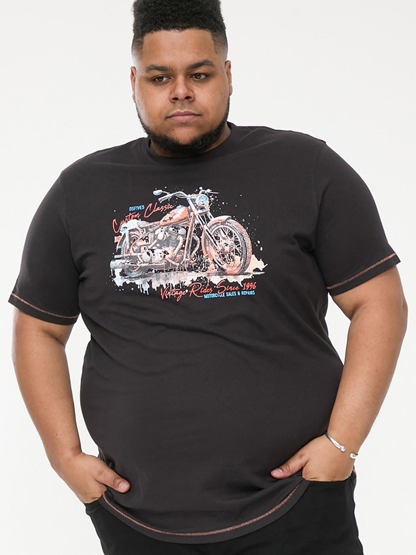 D555 Lorne Motor Bike Crew Neck T-Shirt - Black