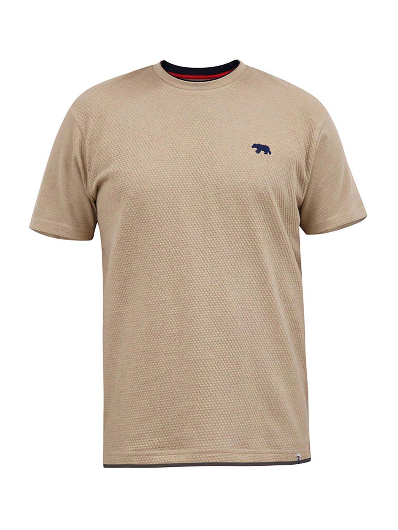 Image 3 of 5 of D555 Sandford Waffle Textured T-Shirt - Beige