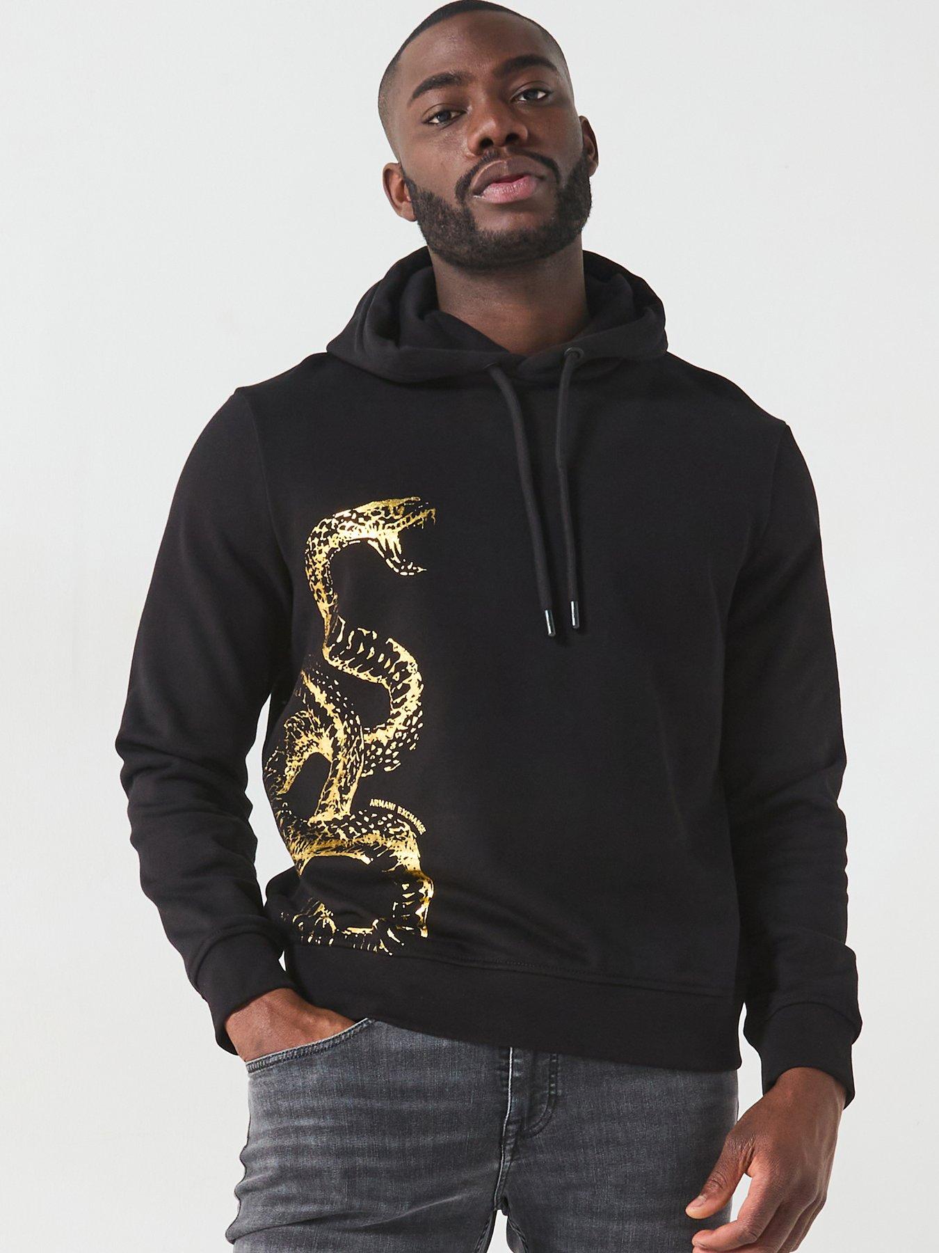 armani-exchange-snake-logo-overhead-hoodie-black