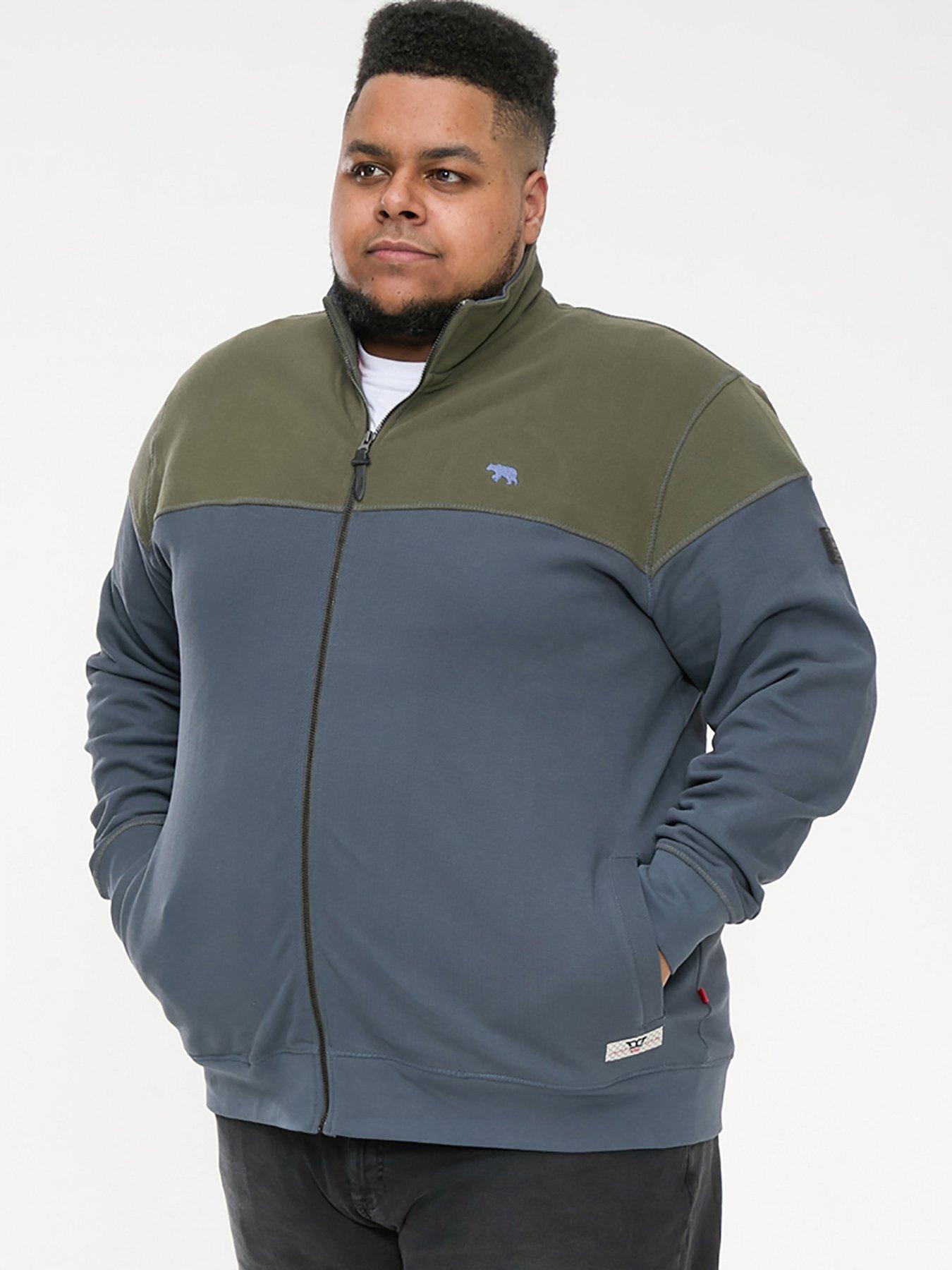 d555-denham-zip-through-fleece-sweatshirt-greykhaki