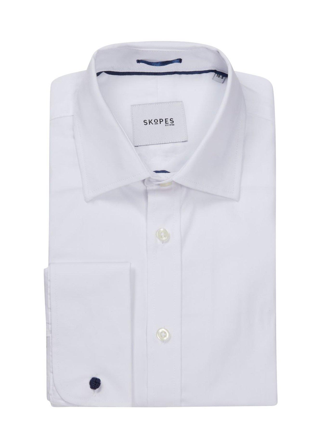 Skopes Long Sleeve Smart Luxury Slim Fit Dress Shirt - White