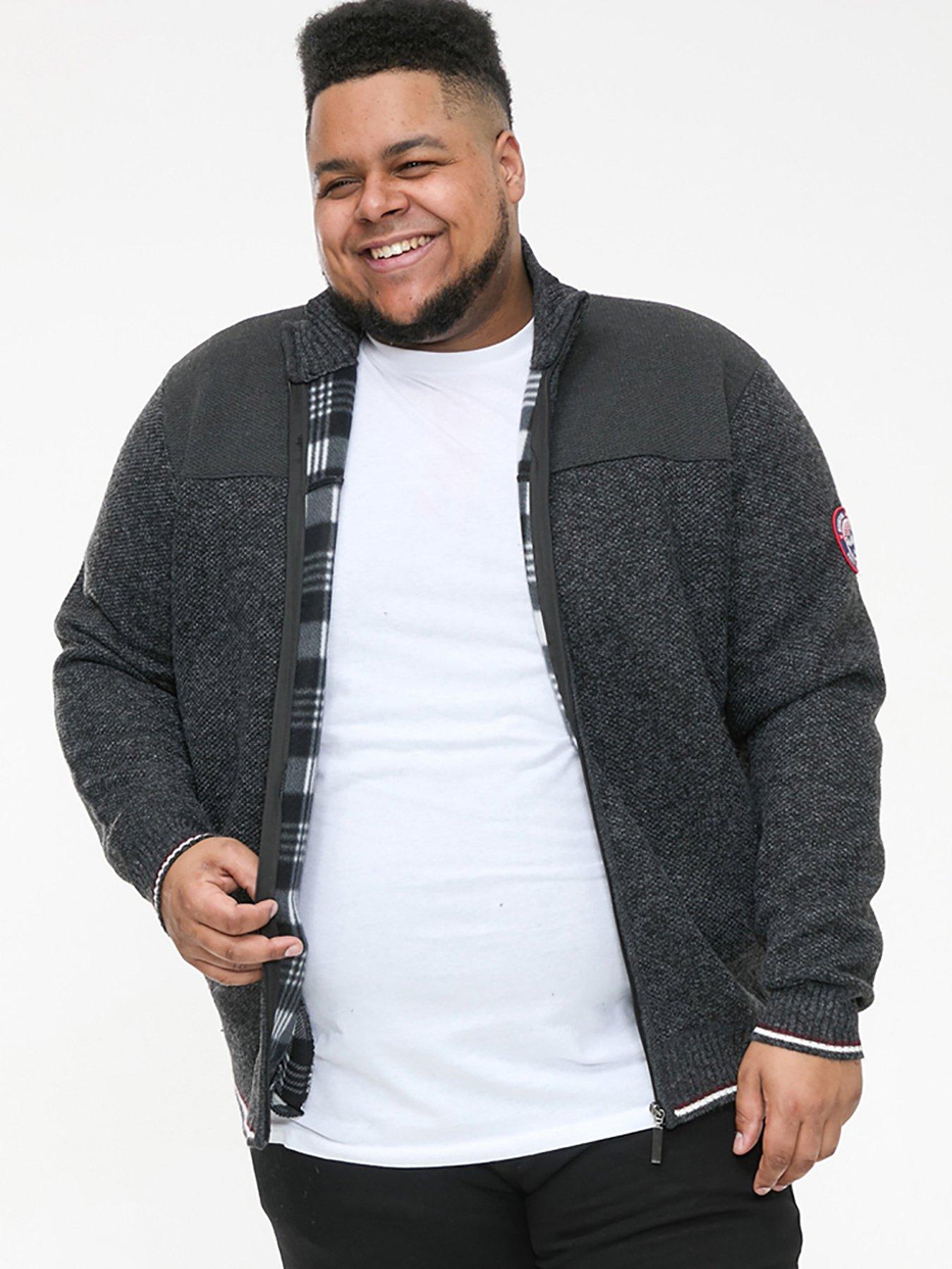 Image 1 of 4 of D555 Aberdare Zip Through Knitted Jumper - Dark Grey