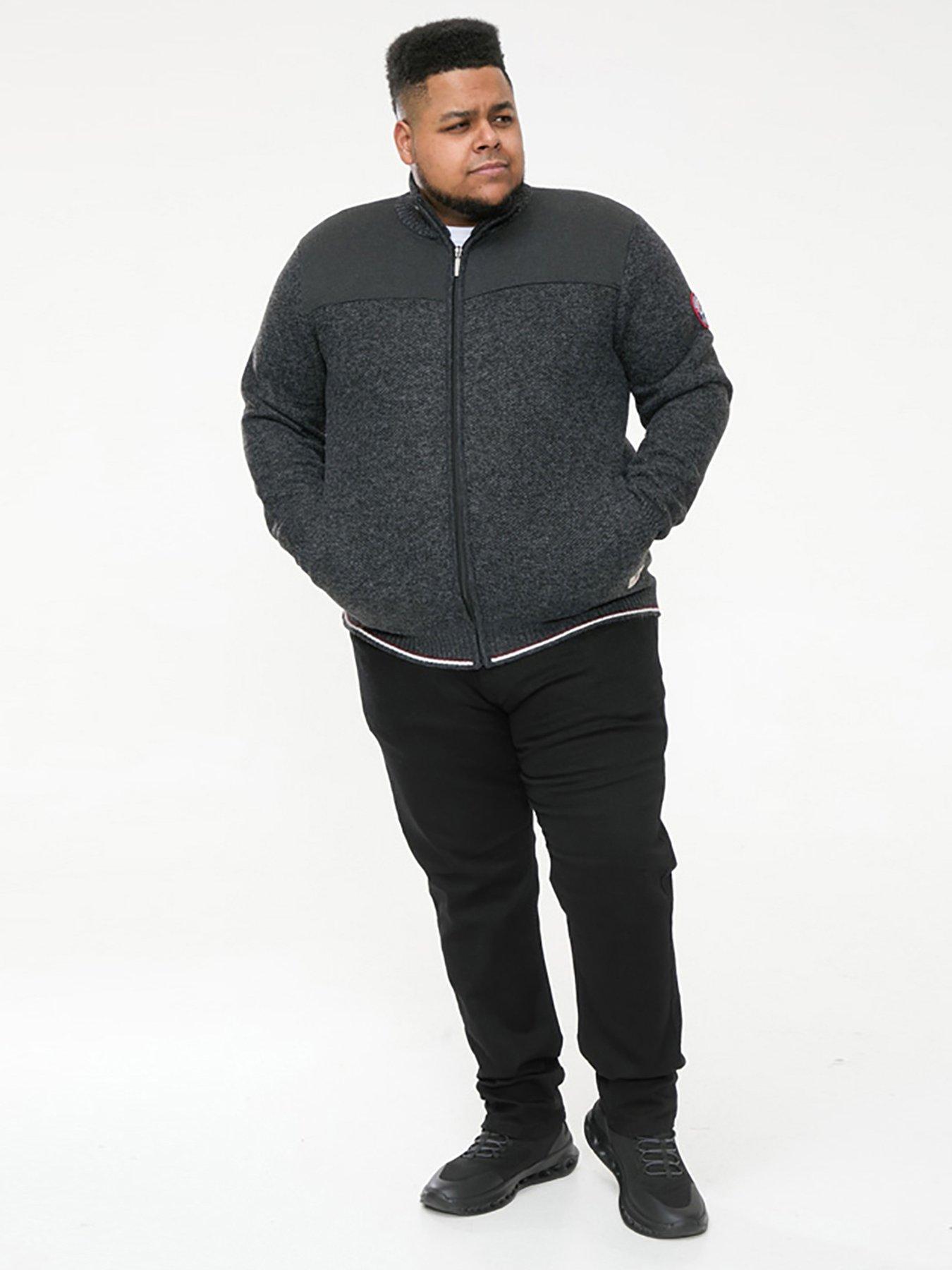 Image 2 of 4 of D555 Aberdare Zip Through Knitted Jumper - Dark Grey