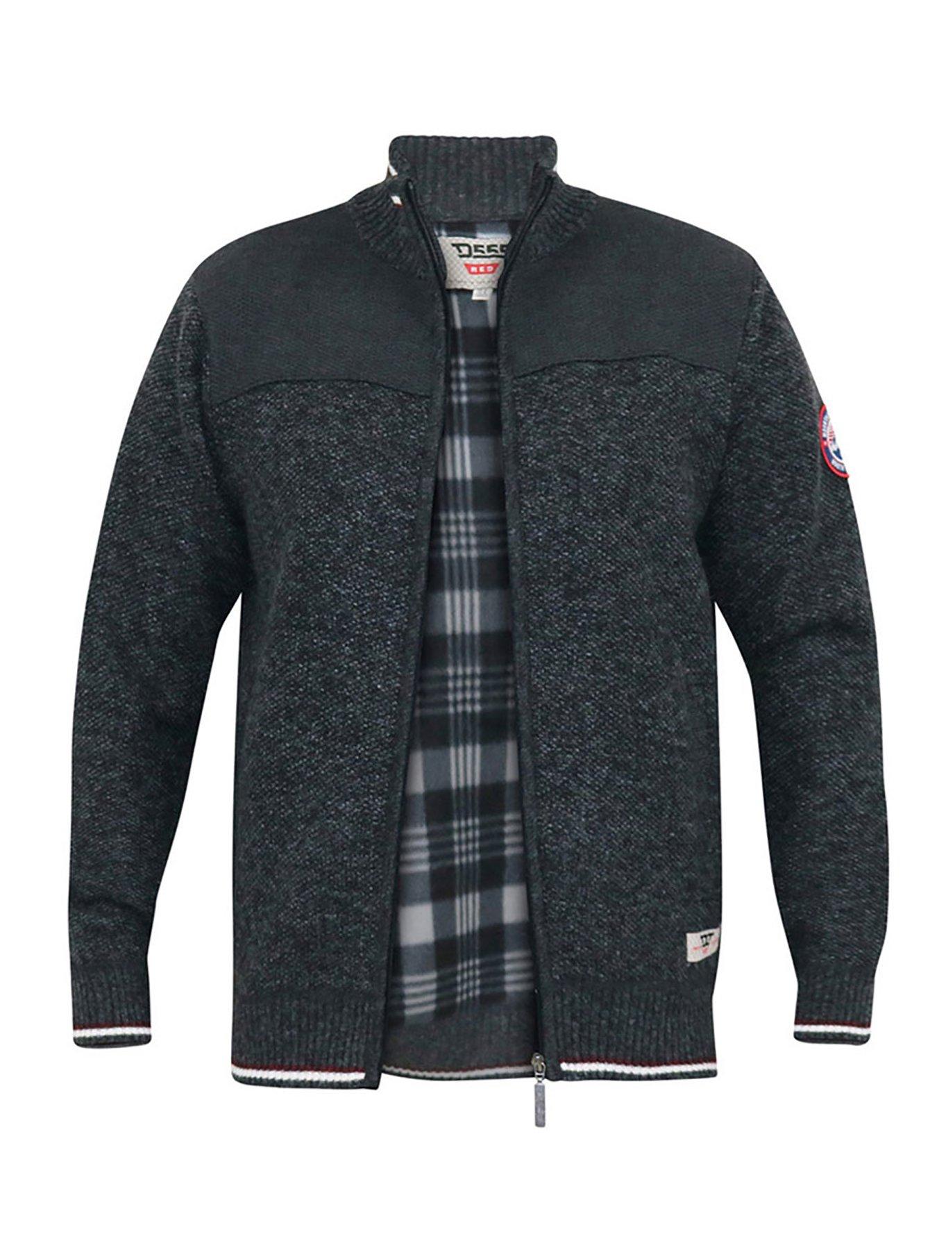Image 3 of 4 of D555 Aberdare Zip Through Knitted Jumper - Dark Grey
