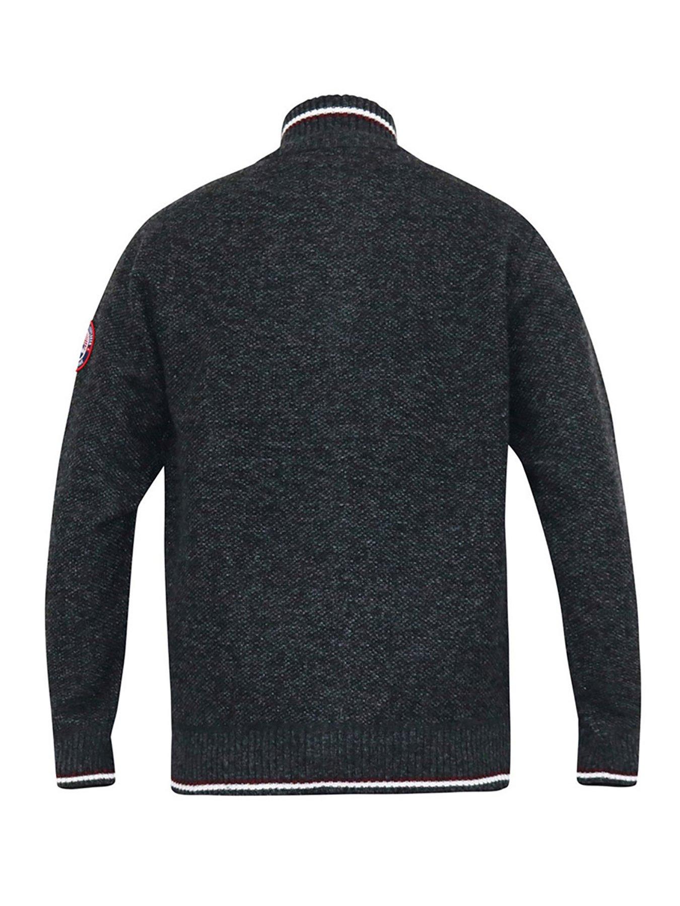 Image 4 of 4 of D555 Aberdare Zip Through Knitted Jumper - Dark Grey