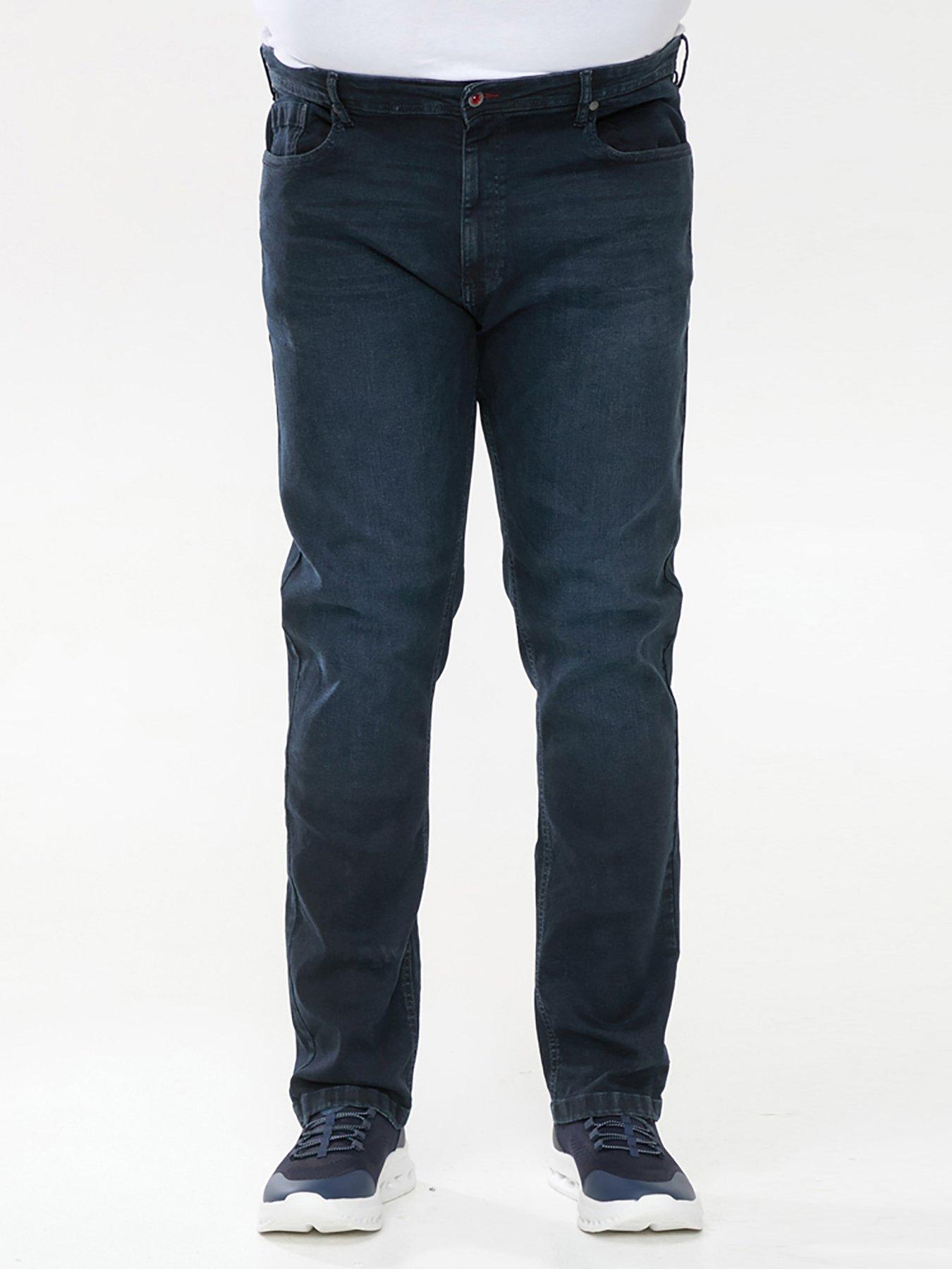 undefined D555 Daniel Tapered Fit Stretch Jeans - Blue/black