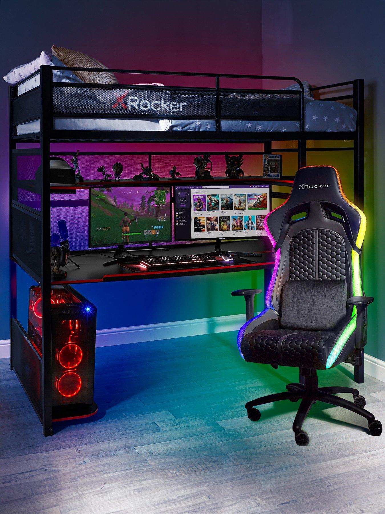 X Rocker Bed With Desk X Rocker Battlestation Bed, Mattress And