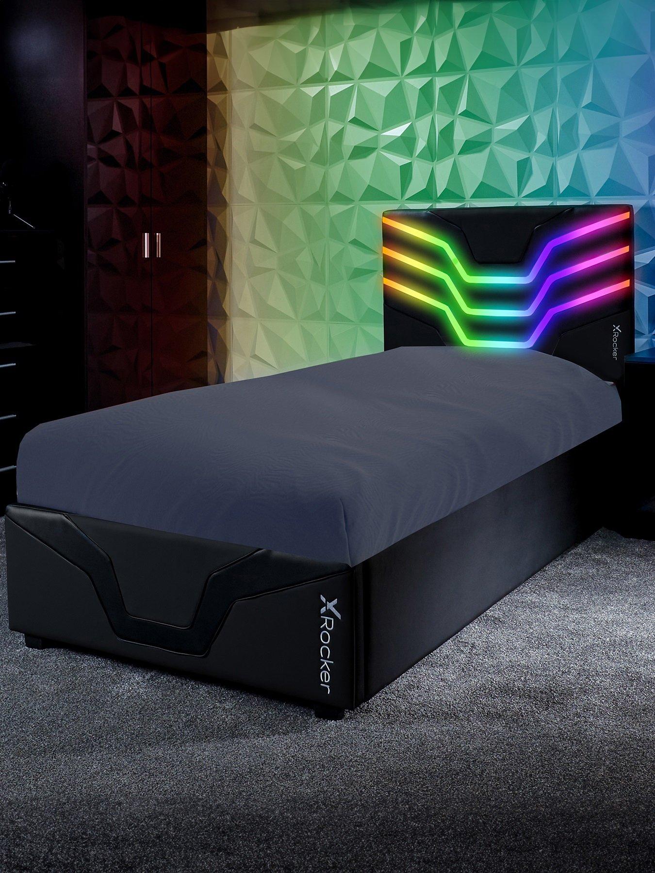 X Rocker Cosmos Rgb Led Single Ottoman Bed
