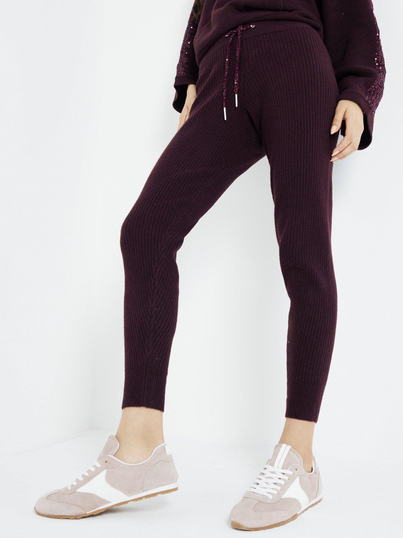 river-island-sequin-knit-joggers-redstillFront