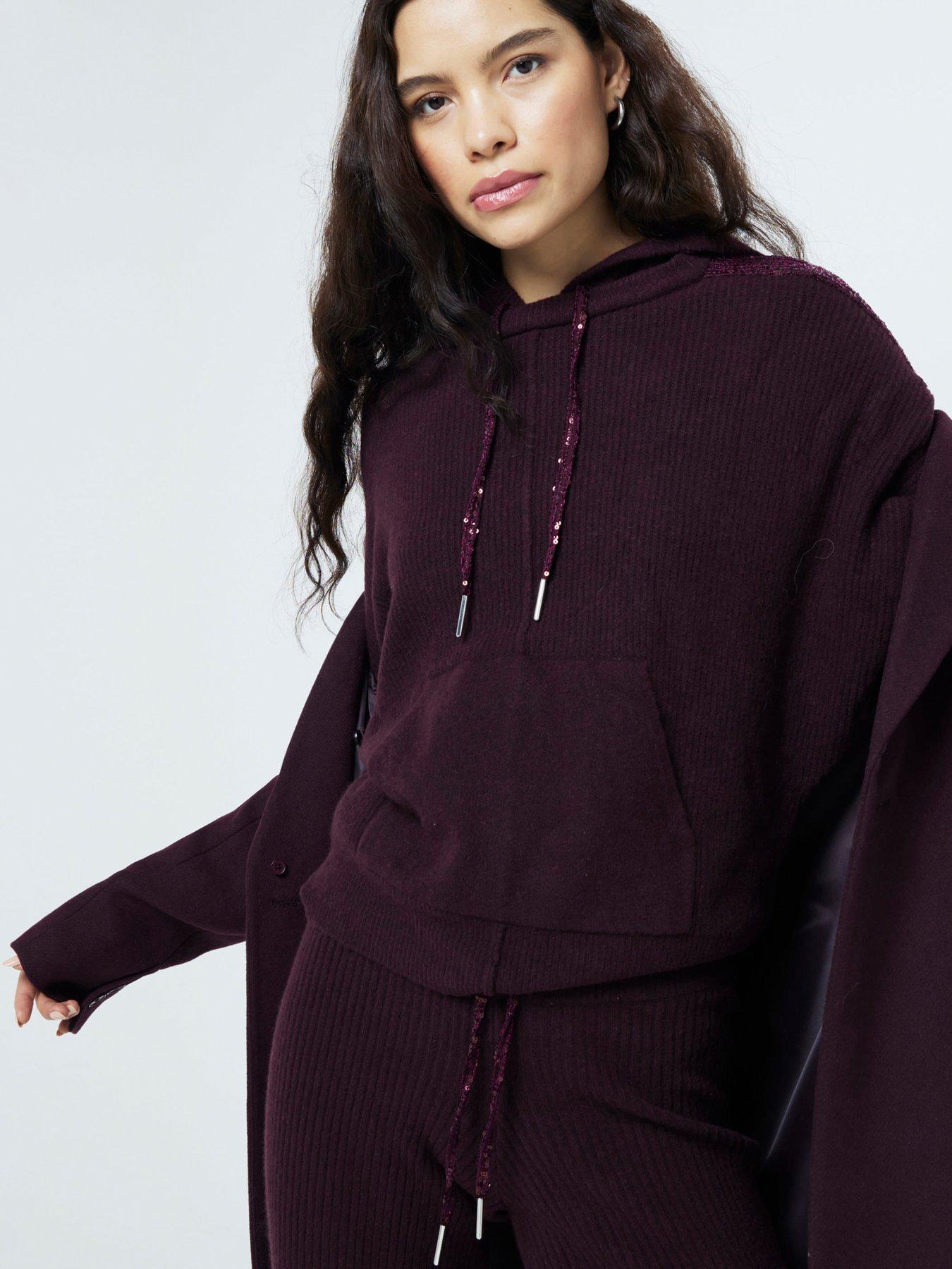 river-island-sequin-hoodie-redfront