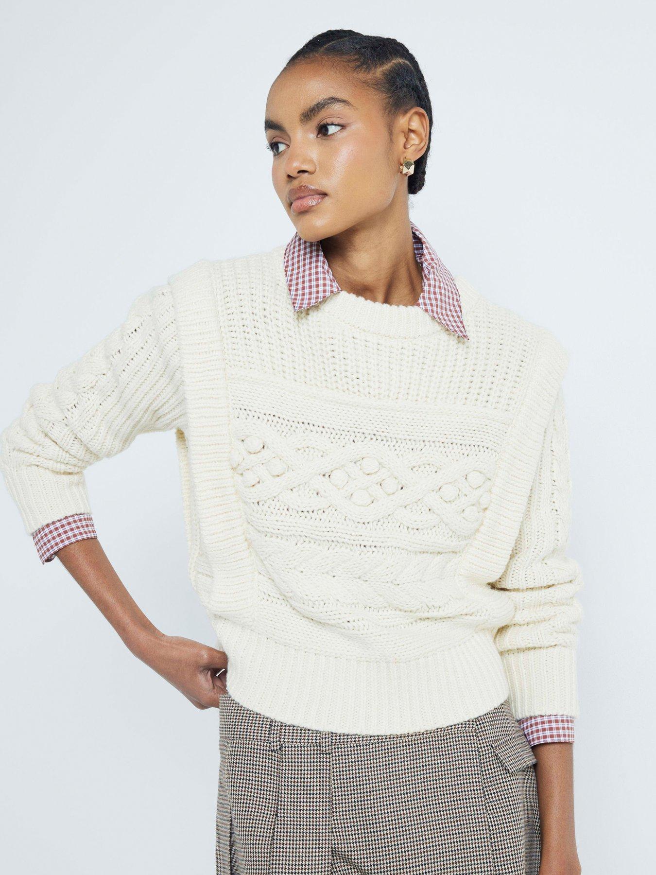 river-island-cable-peak-shoulder-jumper-cream