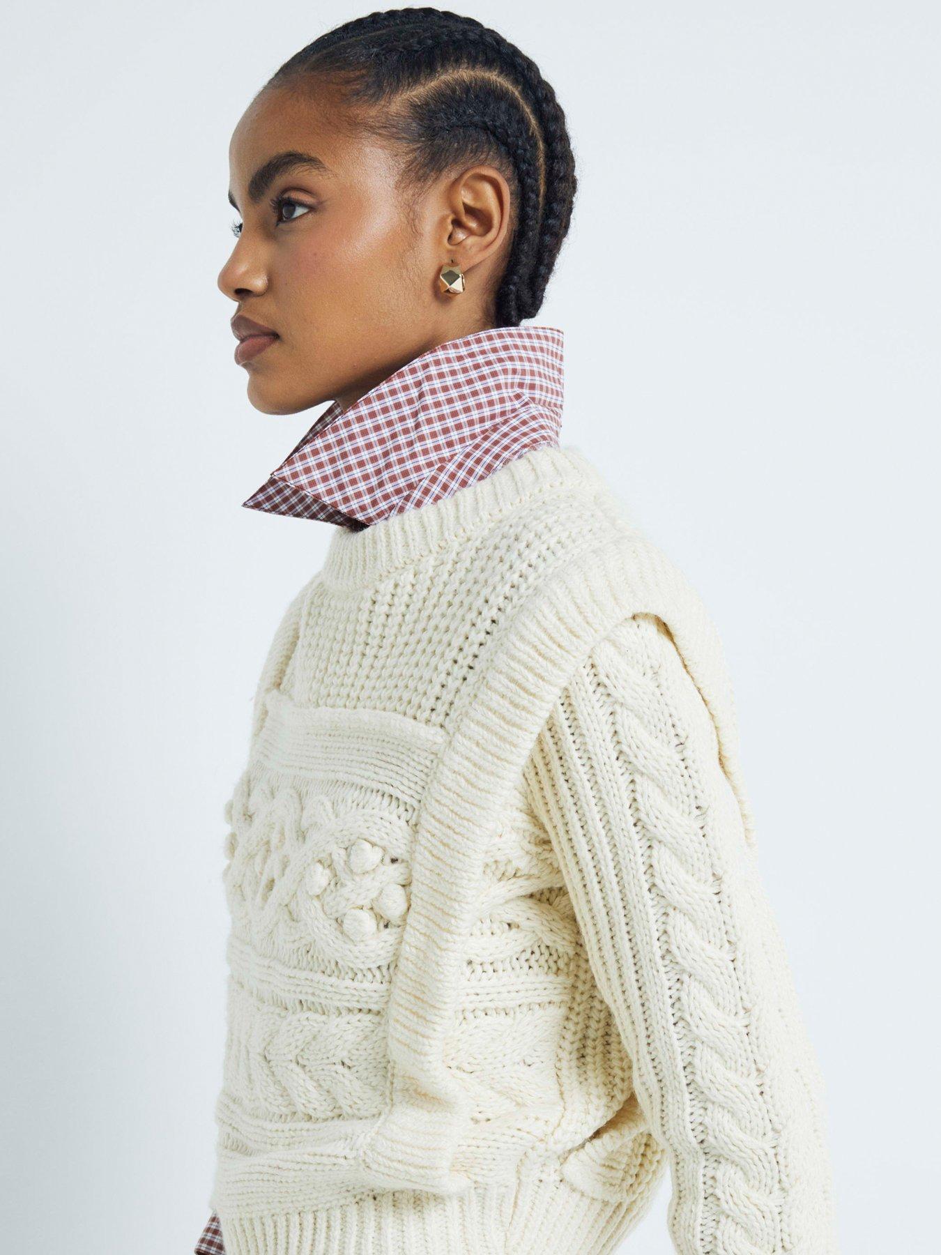 river-island-cable-peak-shoulder-jumper-creamoutfit