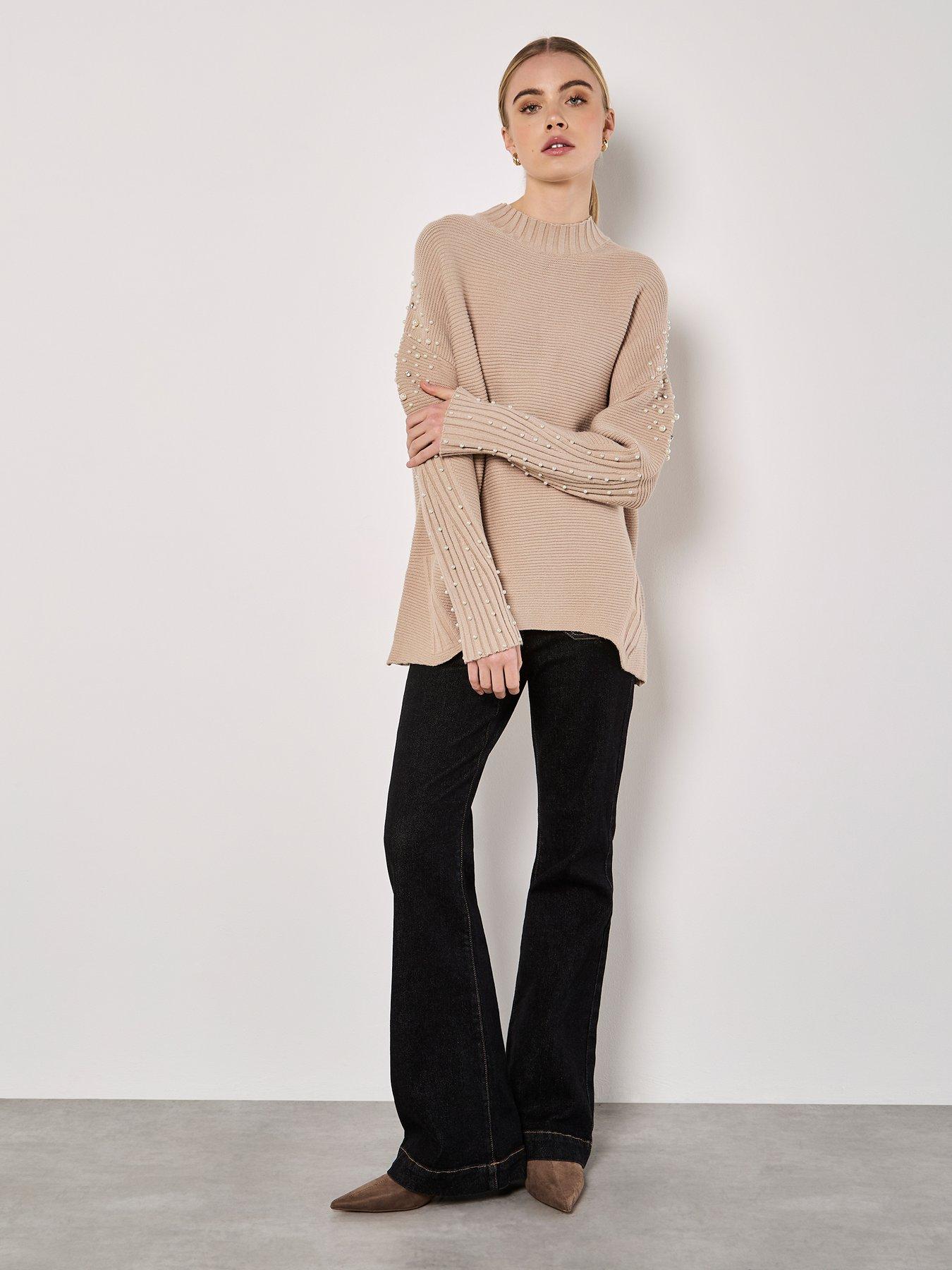 apricot-apricot-pearl-amp-diamond-mock-neck-jumperoutfit