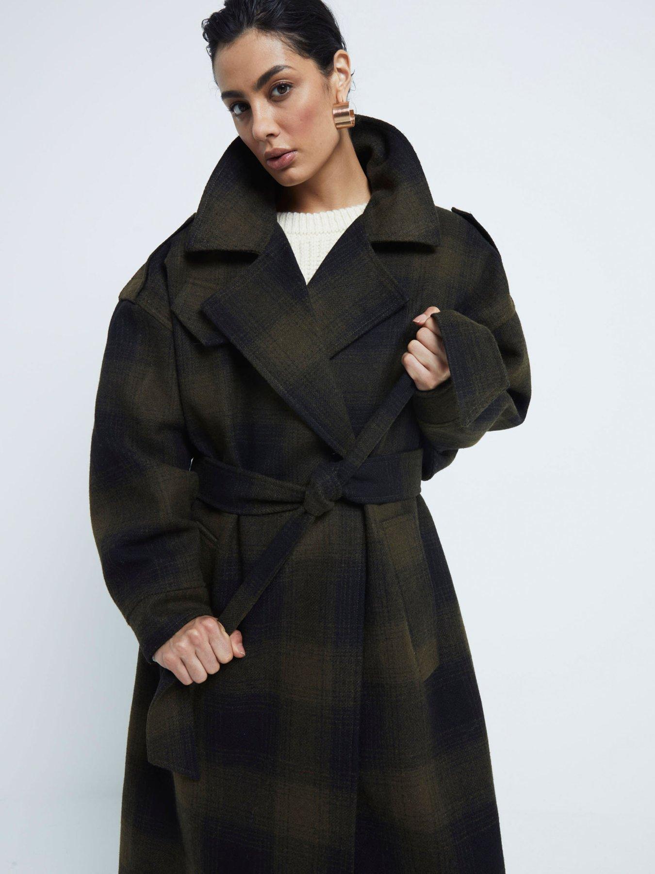 Longline Coat River Island Lime Green Coat Trench Coat River Island Coat  Sale Womens River Island Womens