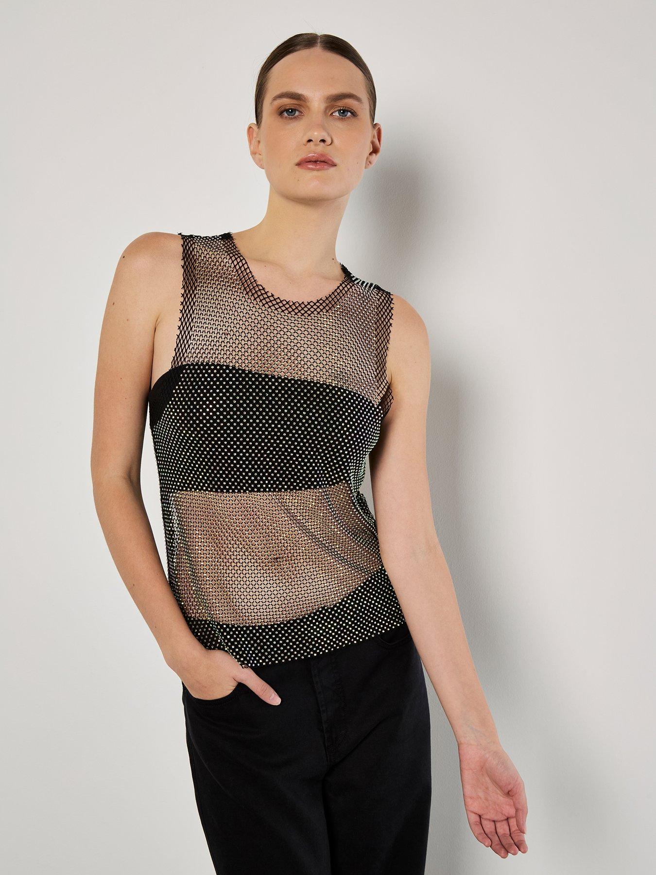 apricot-iridescent-diamante-mesh-top