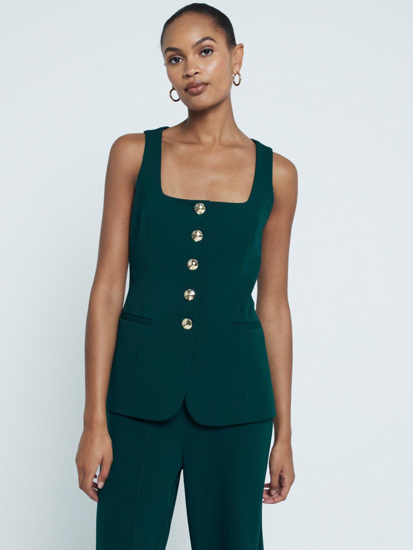 river-island-square-neck-waistcoat-dark-green