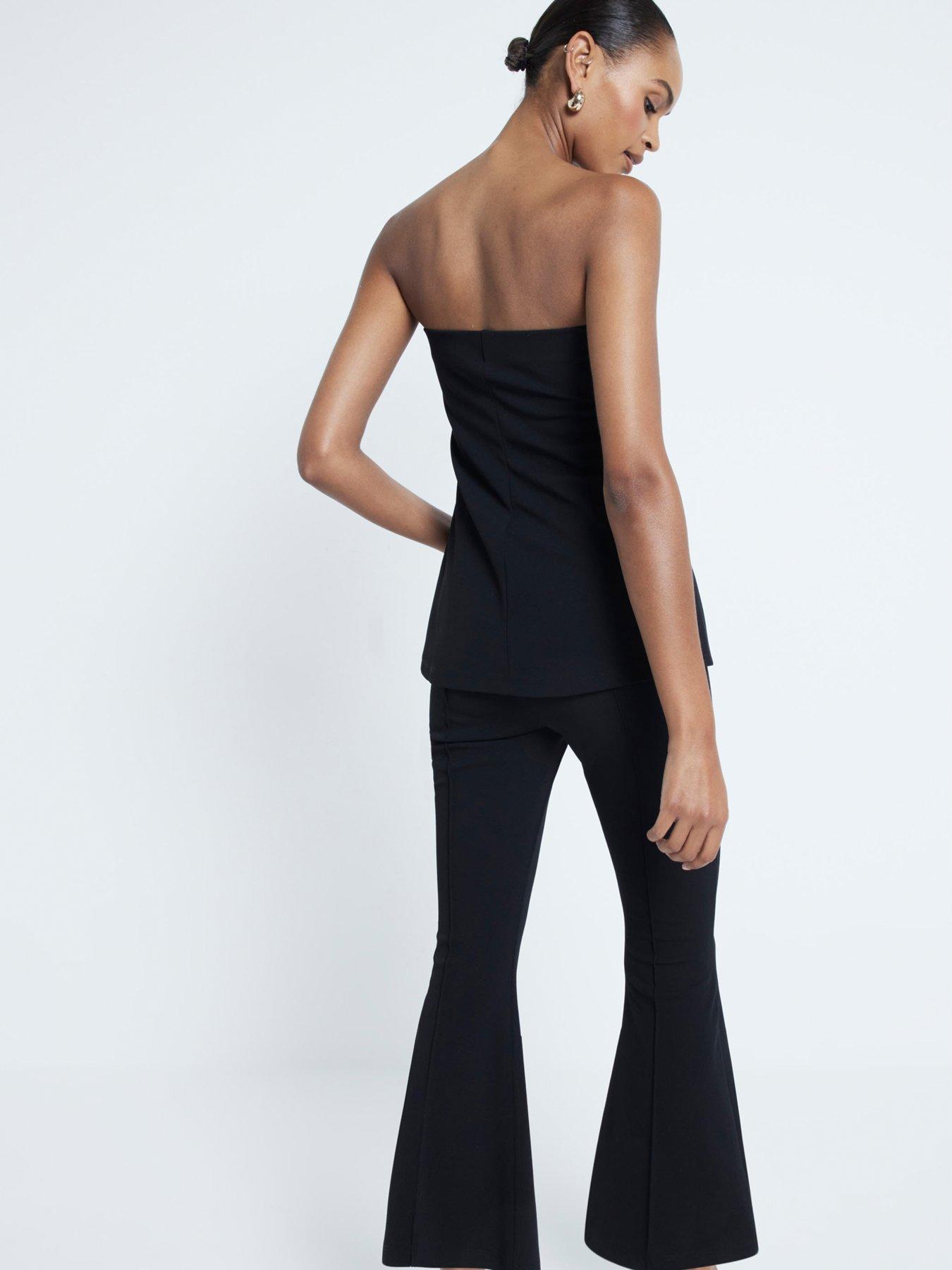 river-island-bootcut-crop-pull-on-trouser-blackstillFront