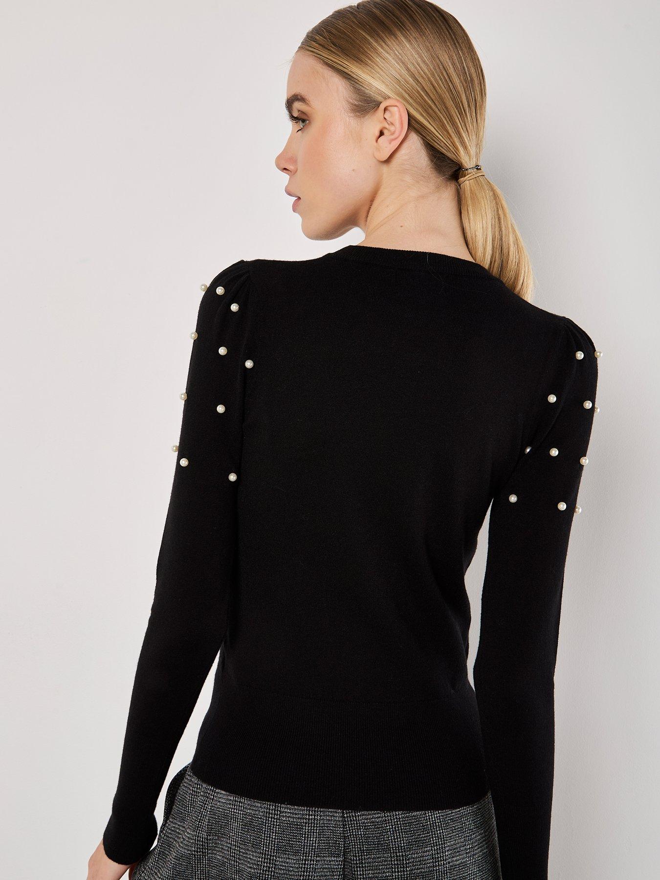 Jumper with pearls on sleeves store