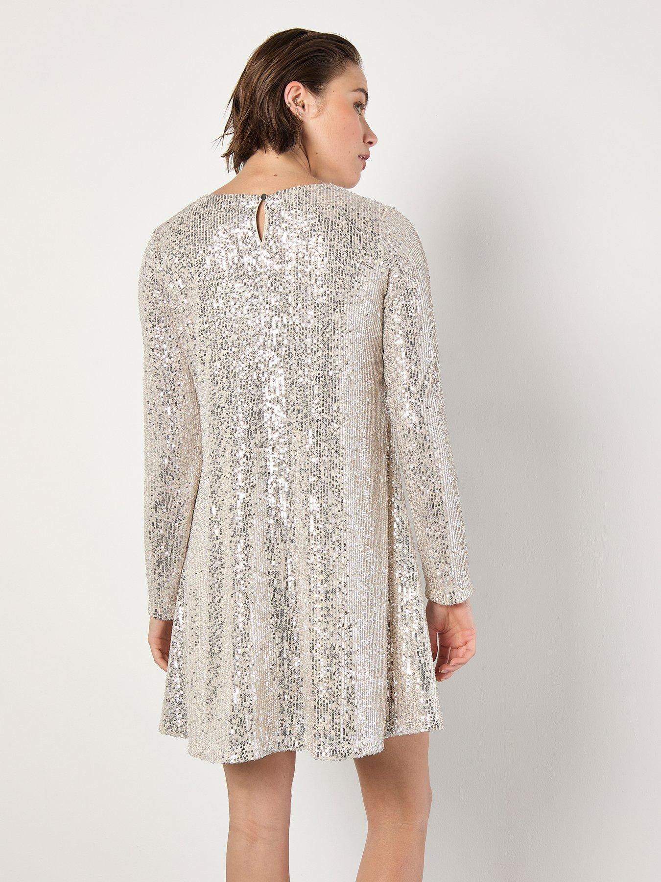 apricot-sequin-lines-a-line-flare-dressstillFront