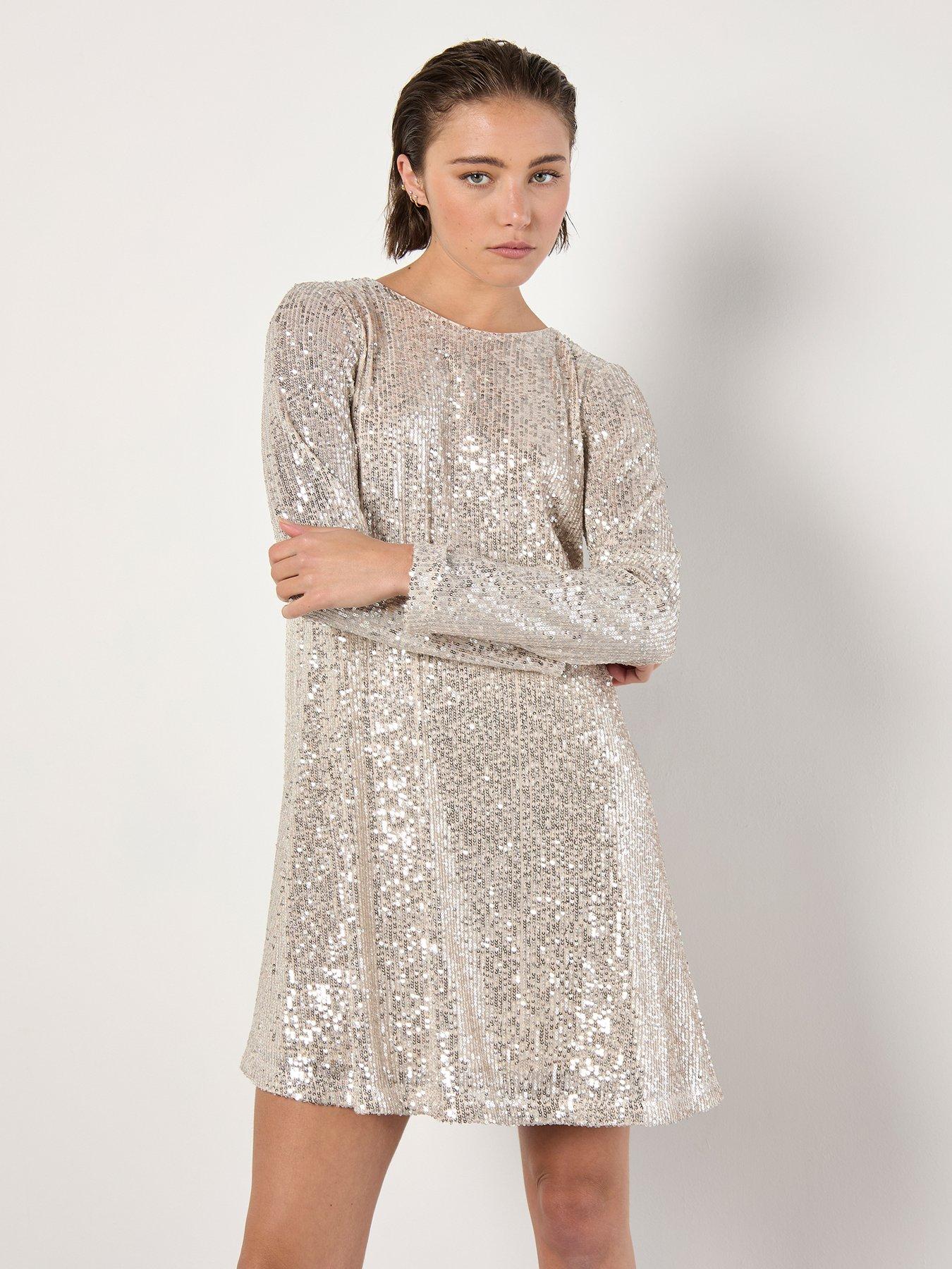 apricot-sequin-lines-a-line-flare-dressback