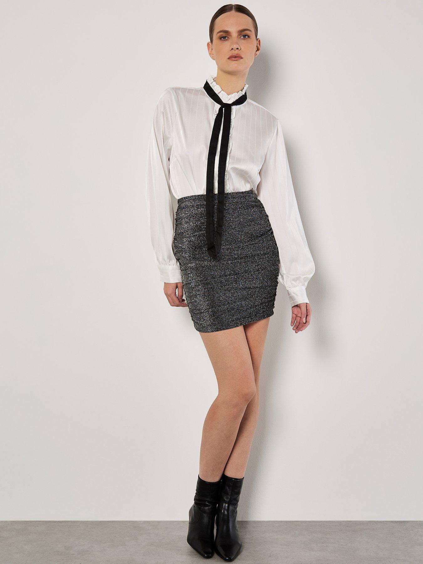 apricot-ruched-side-mini-skirt