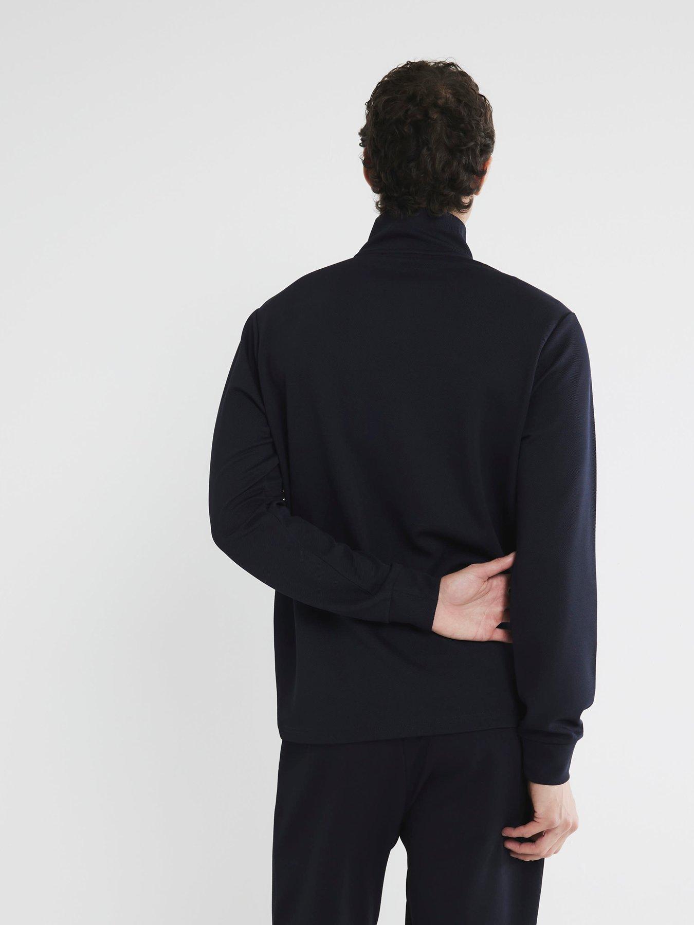 river-island-slim-smart-pique-funnel-neck-14-zip-sweat-navystillFront