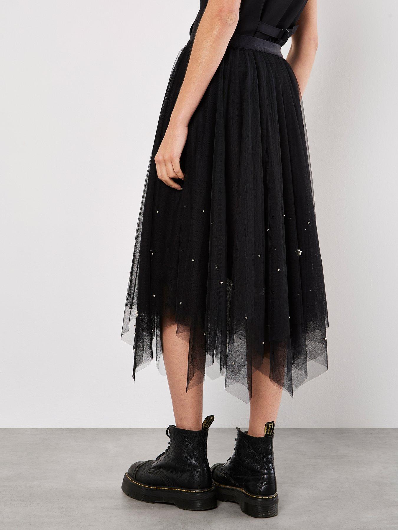 apricot-apricot-pearls-hem-tulle-midi-skirtstillFront