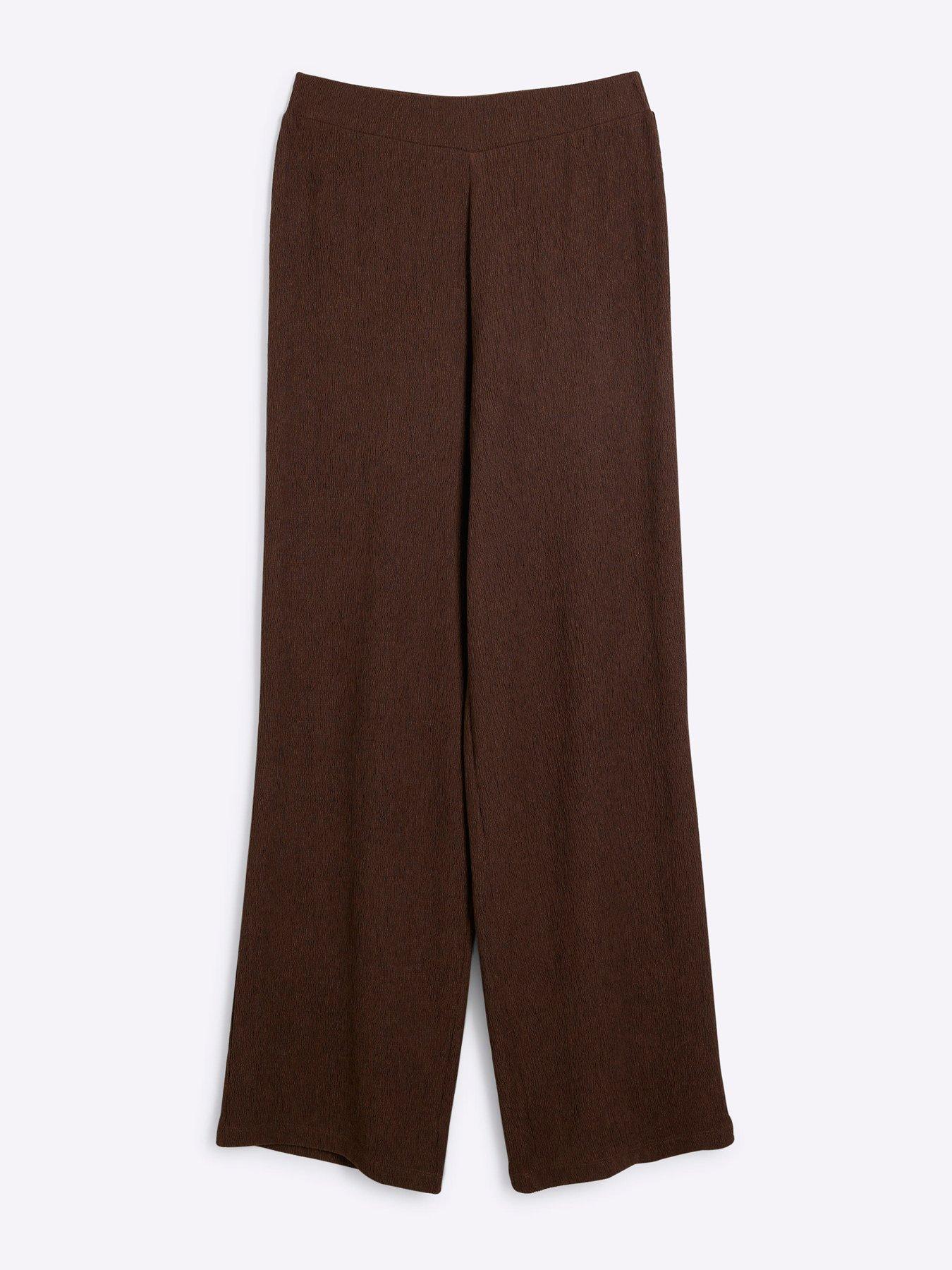 river-island-textured-wide-leg-trouser-dark-browndetail