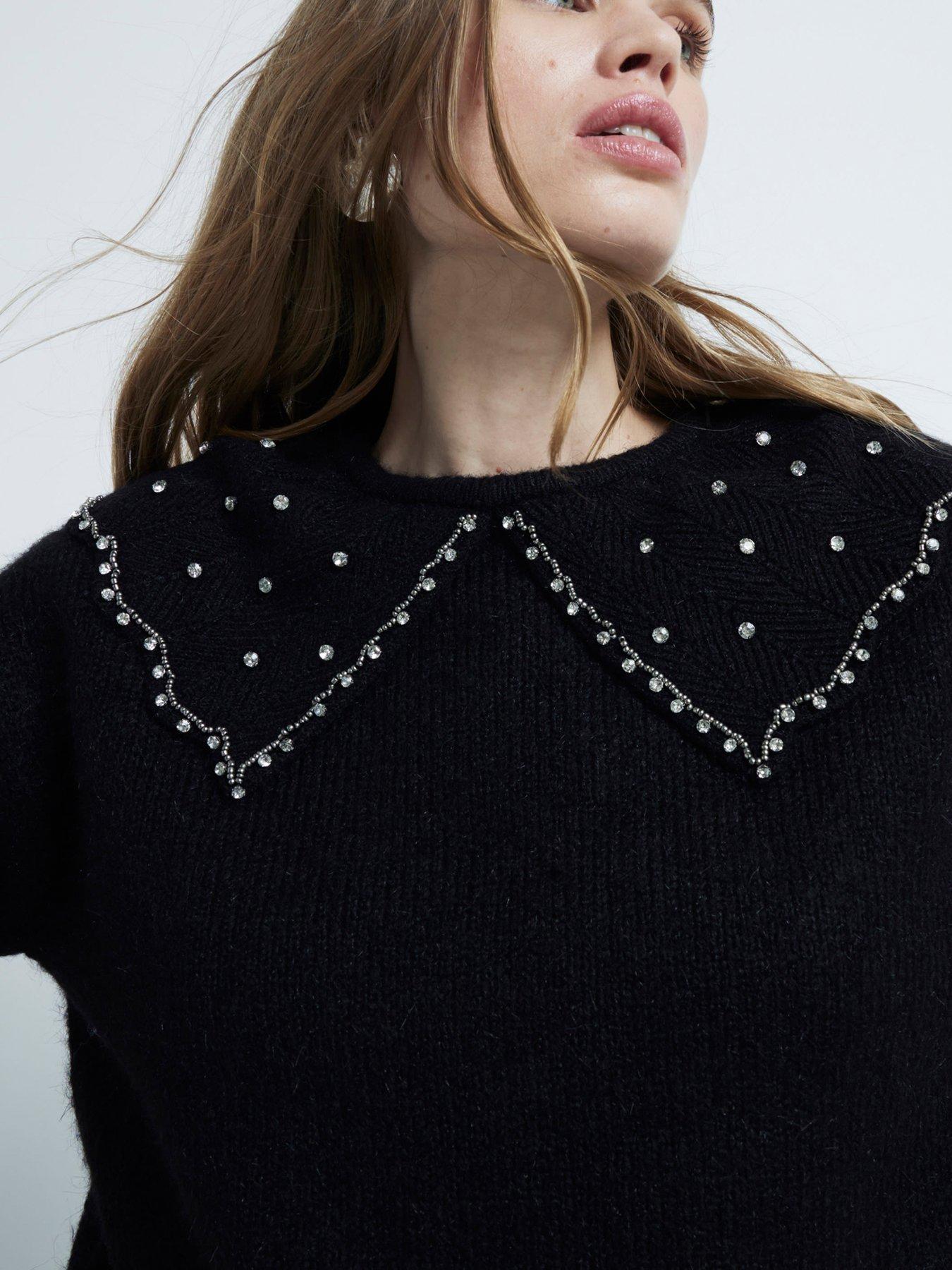 river-island-ultimate-embellished-collar-jumper-blackstillFront