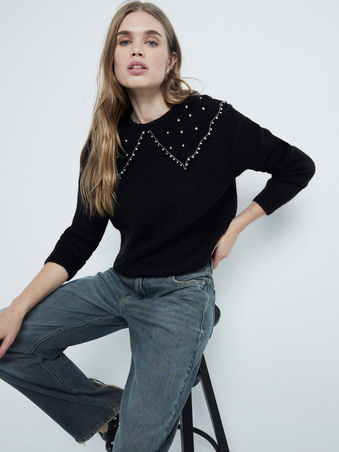 river-island-ultimate-embellished-collar-jumper-blackoutfit