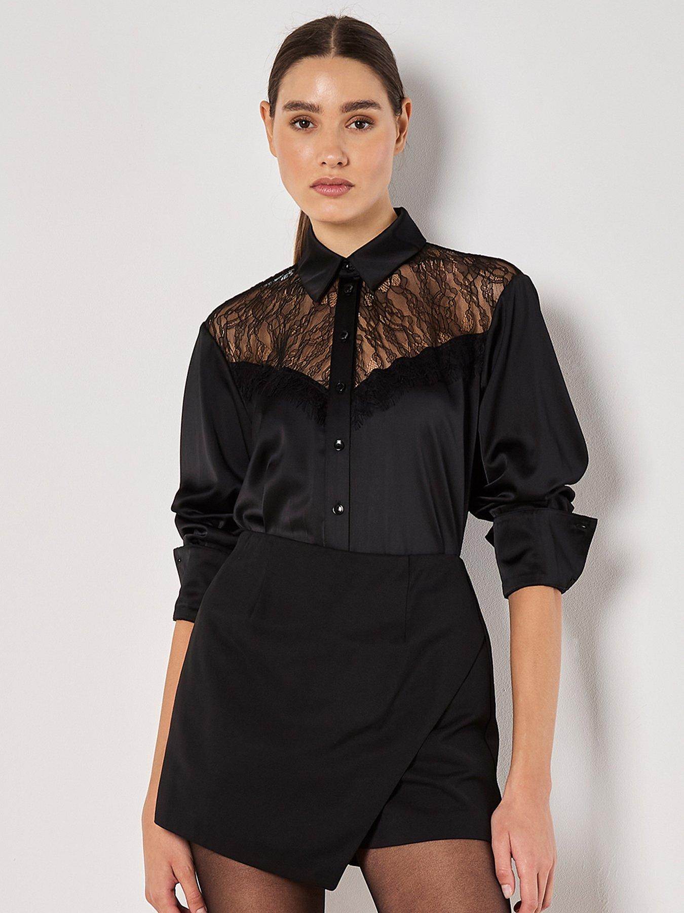 apricot-apricot-lace-insert-oversize-satin-shirt