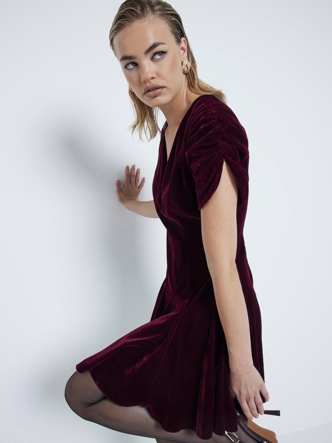 river-island-velvet-godet-mini-dress-dark-redback