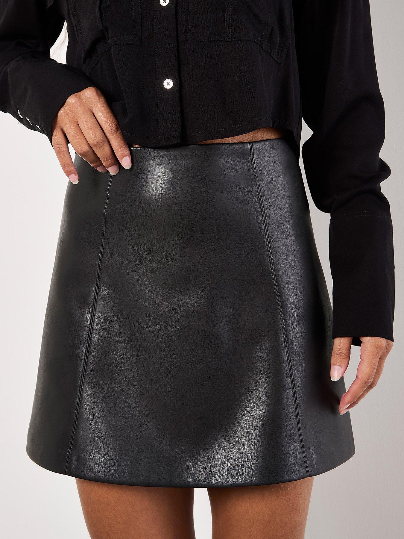 apricot-apricot-pu-leather-mini-skirt