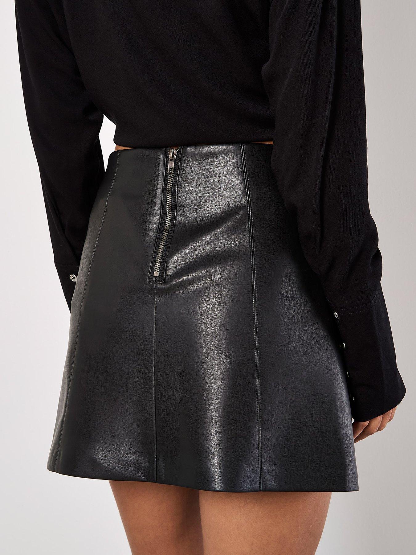 apricot-apricot-pu-leather-mini-skirtstillFront