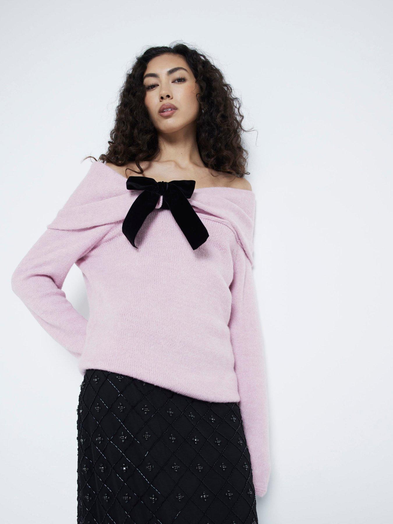 river-island-bardot-bow-jumper-light-pink