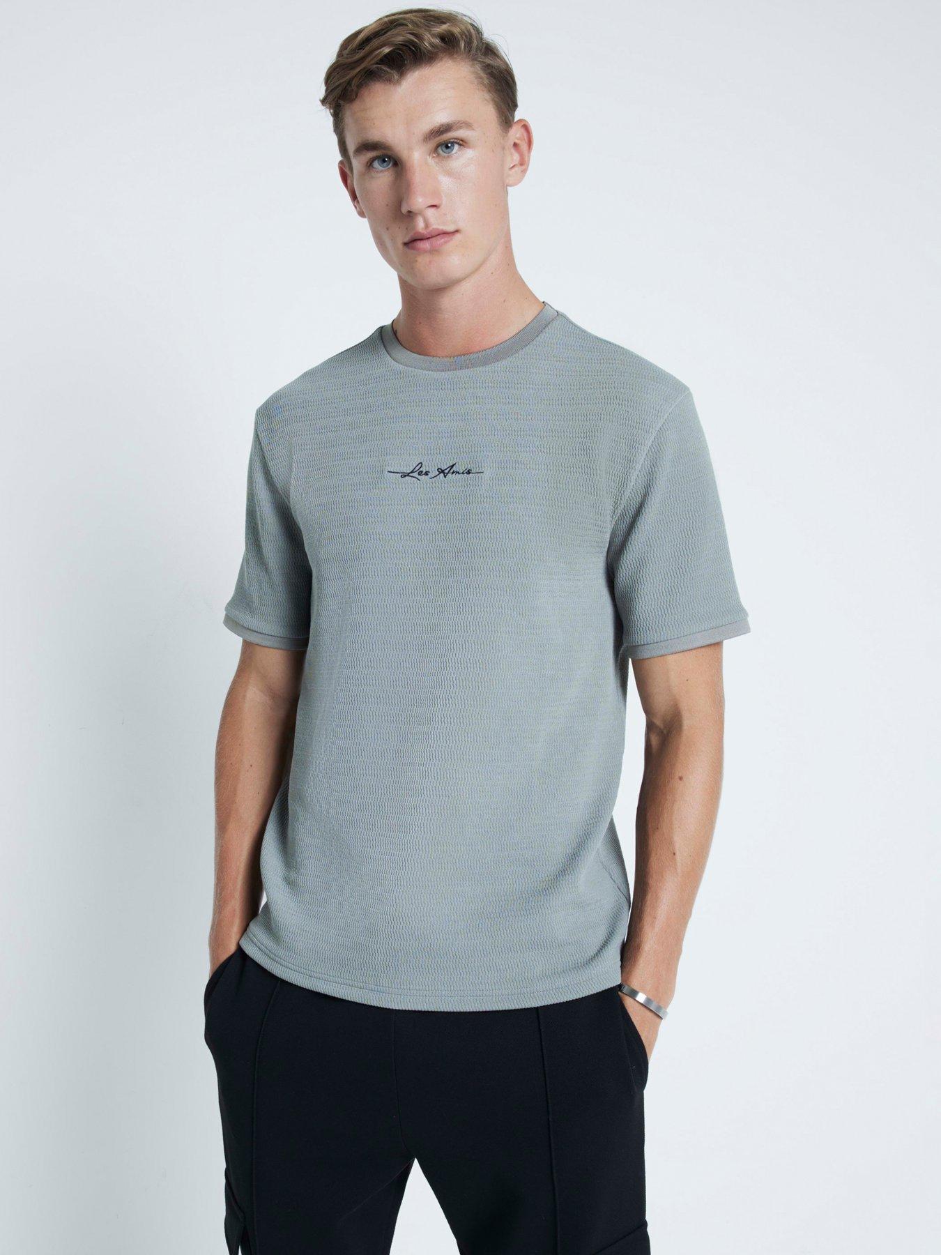 river-island-river-island-short-sleeve-slim-fit-quilted-embossed-t-shirt