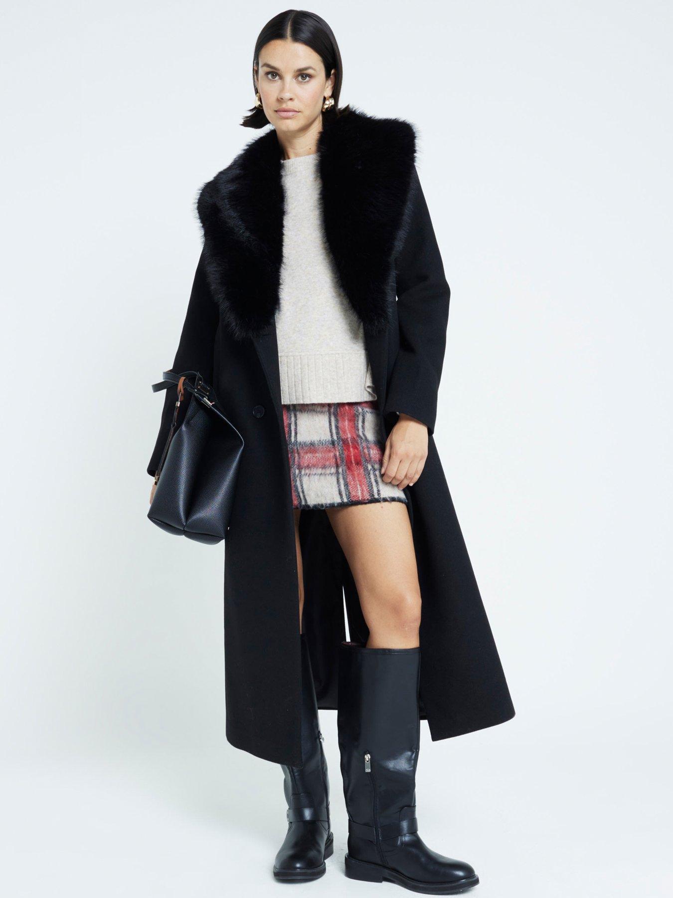 river-island-faux-fur-collar-double-breasted-coat-blackback