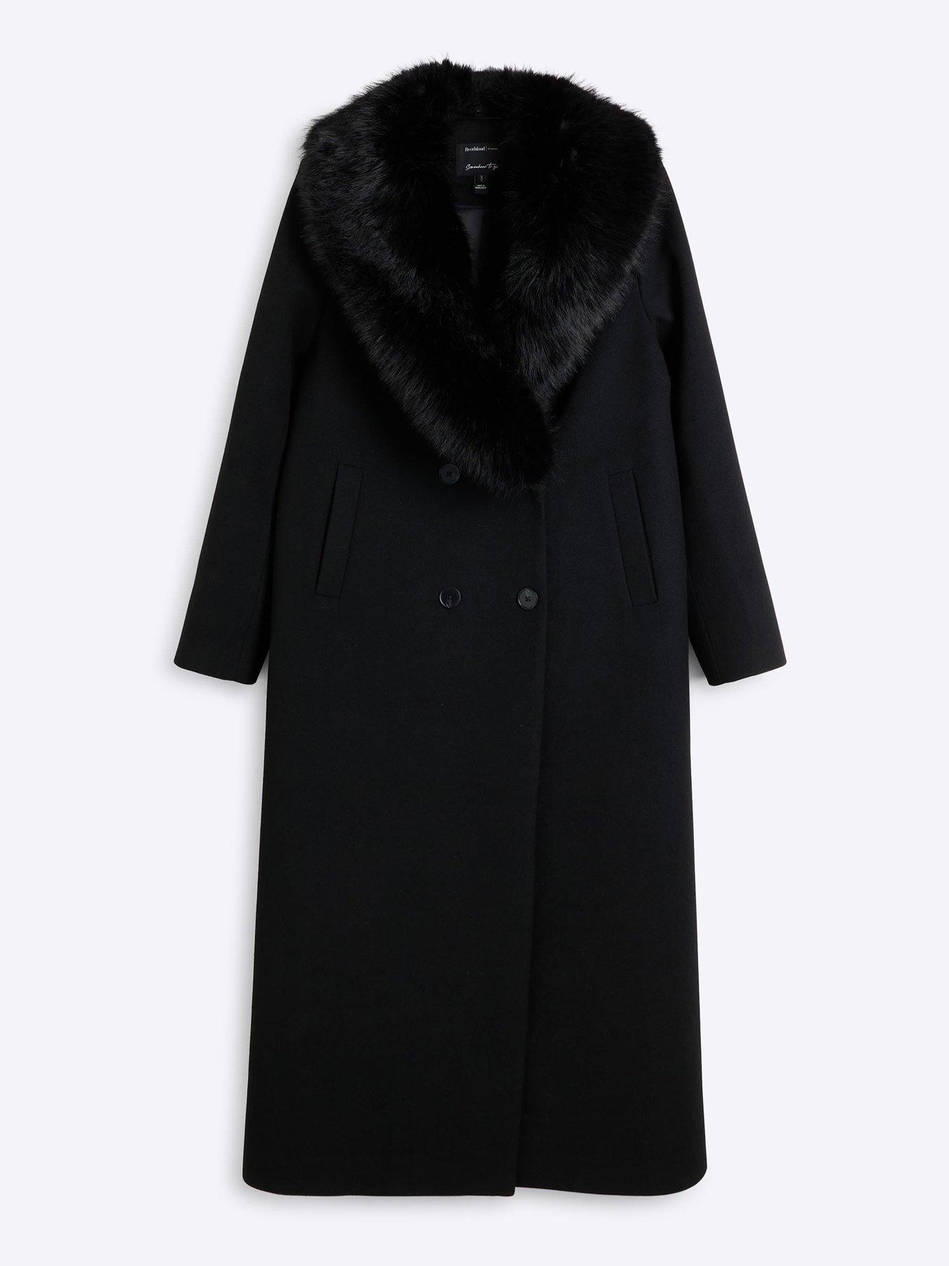 river-island-faux-fur-collar-double-breasted-coat-blackdetail