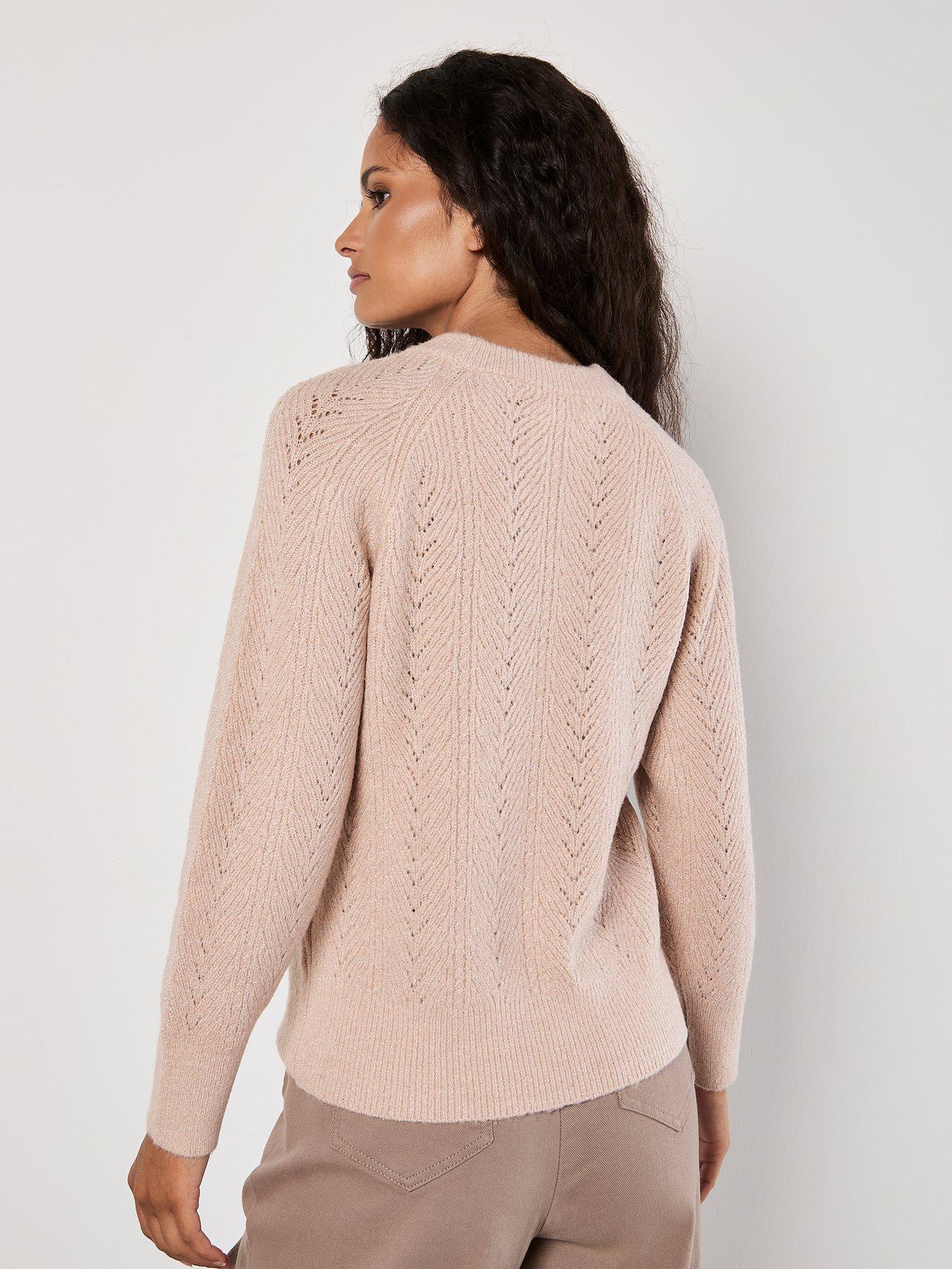 apricot-apricot-chevron-pointelle-lurex-jumperstillFront