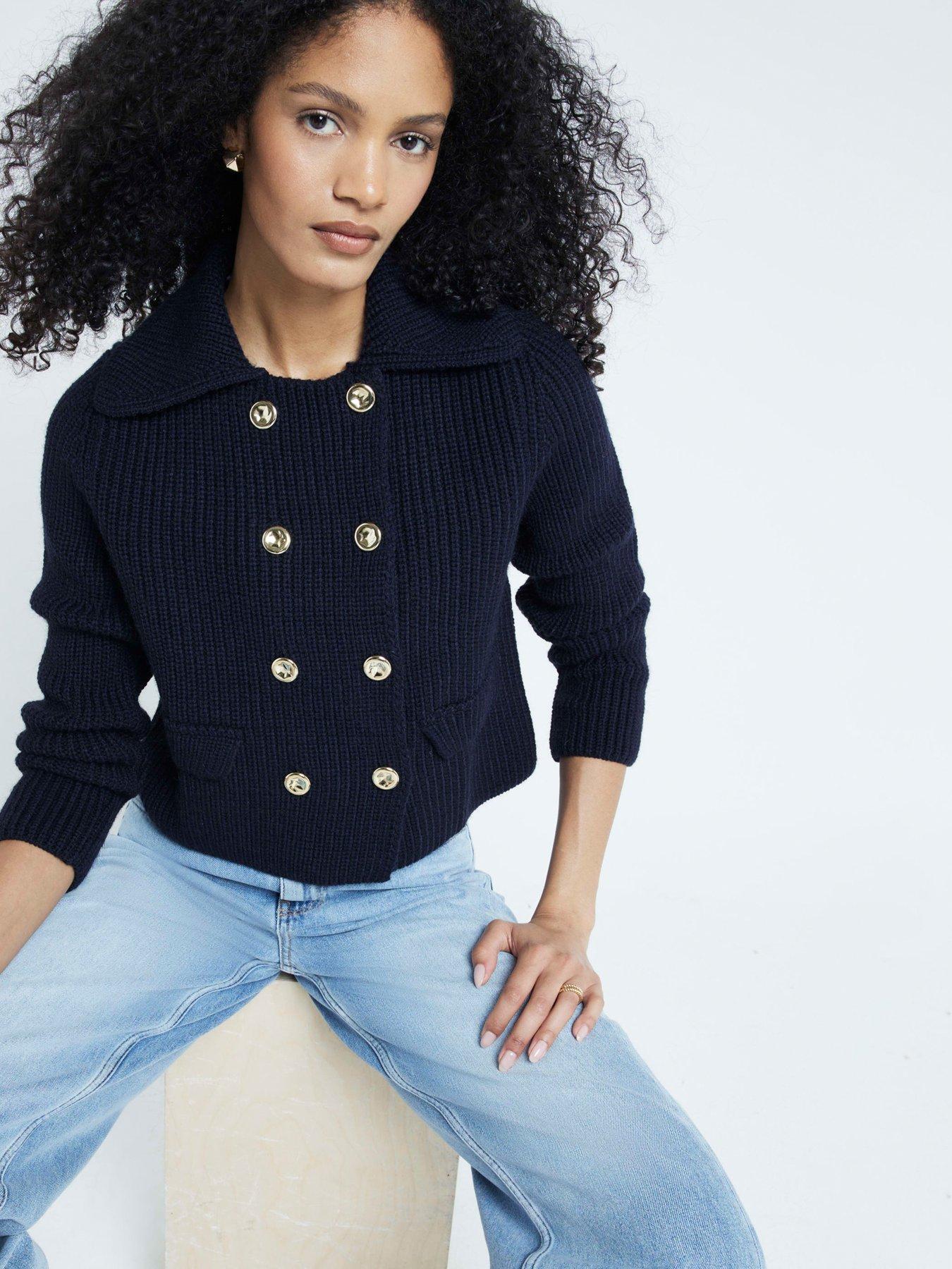 river-island-double-breasted-cardigan-navyoutfit