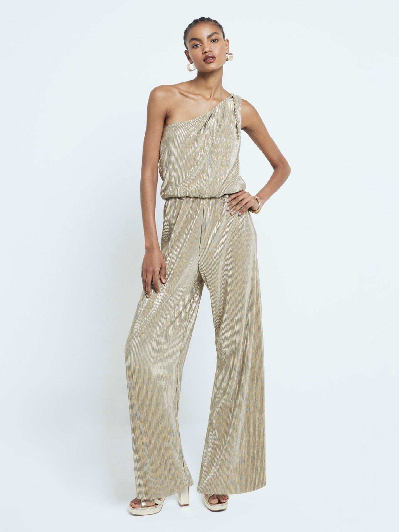 river-island-asymmetric-metallic-plisse-jumpsuit-gold