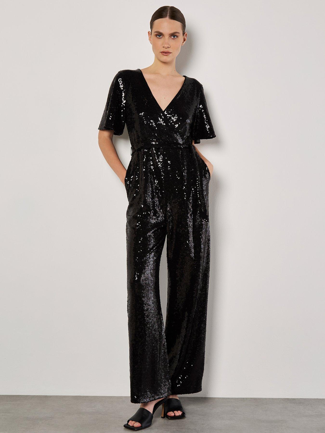 apricot-flat-sequin-angel-sleeve-jumpsuit