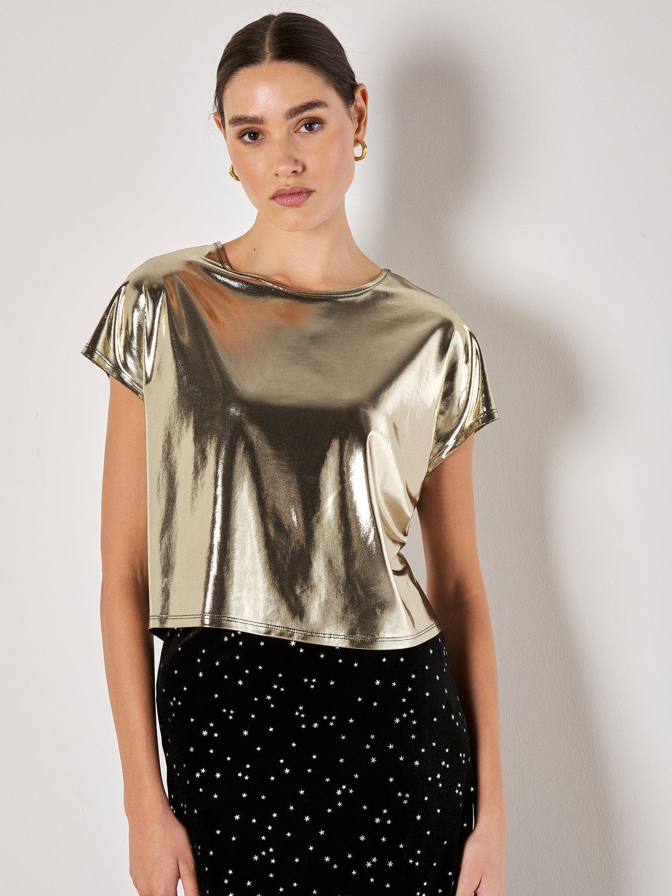 apricot-apricot-liquid-foil-cropped-t-shirt