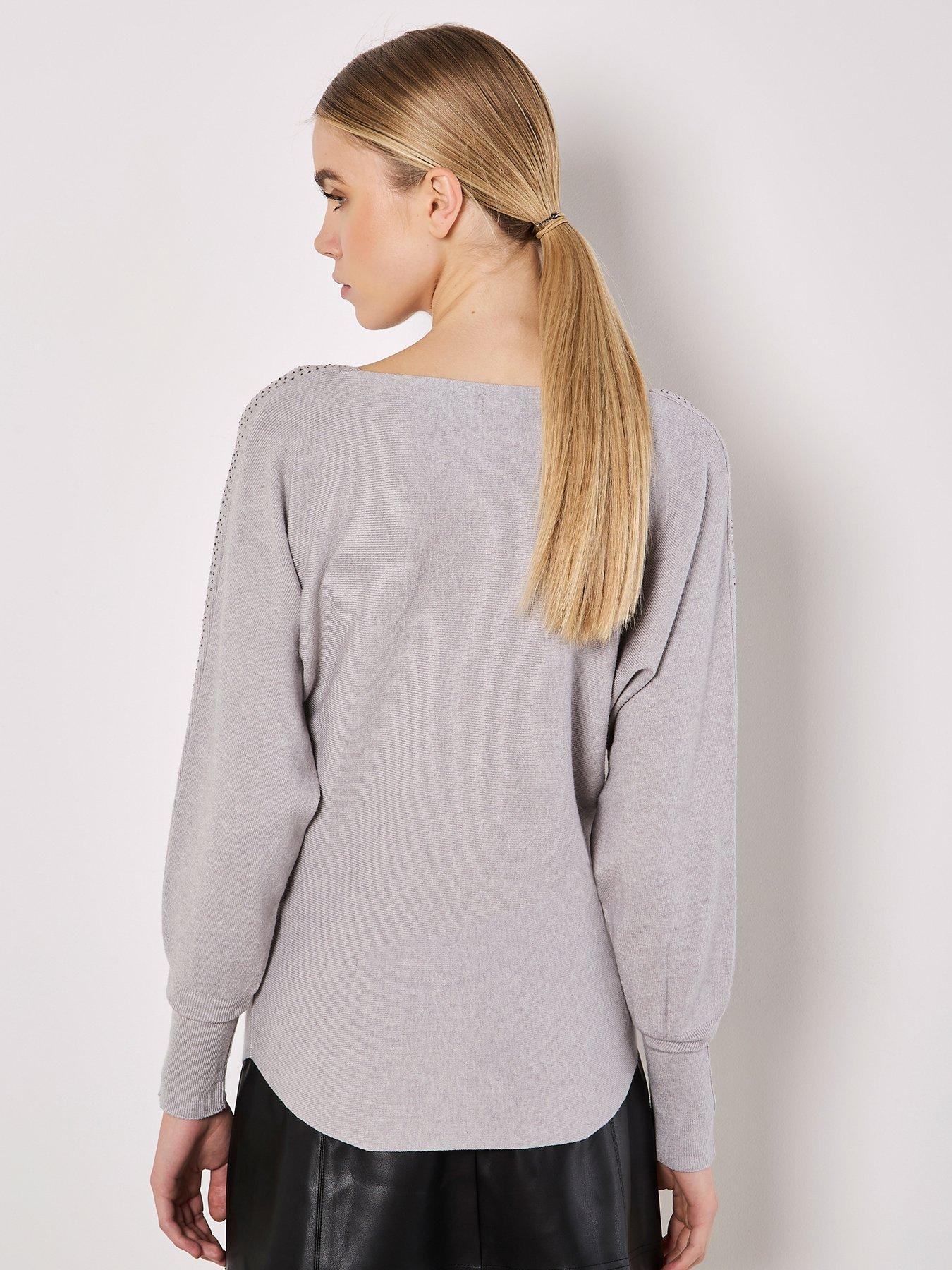 apricot-apricot-stud-neck-ribbed-batwing-jumperstillFront