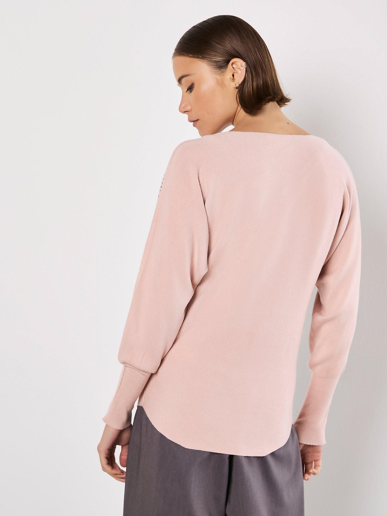 apricot-apricot-stud-neck-ribbed-batwing-jumperstillFront