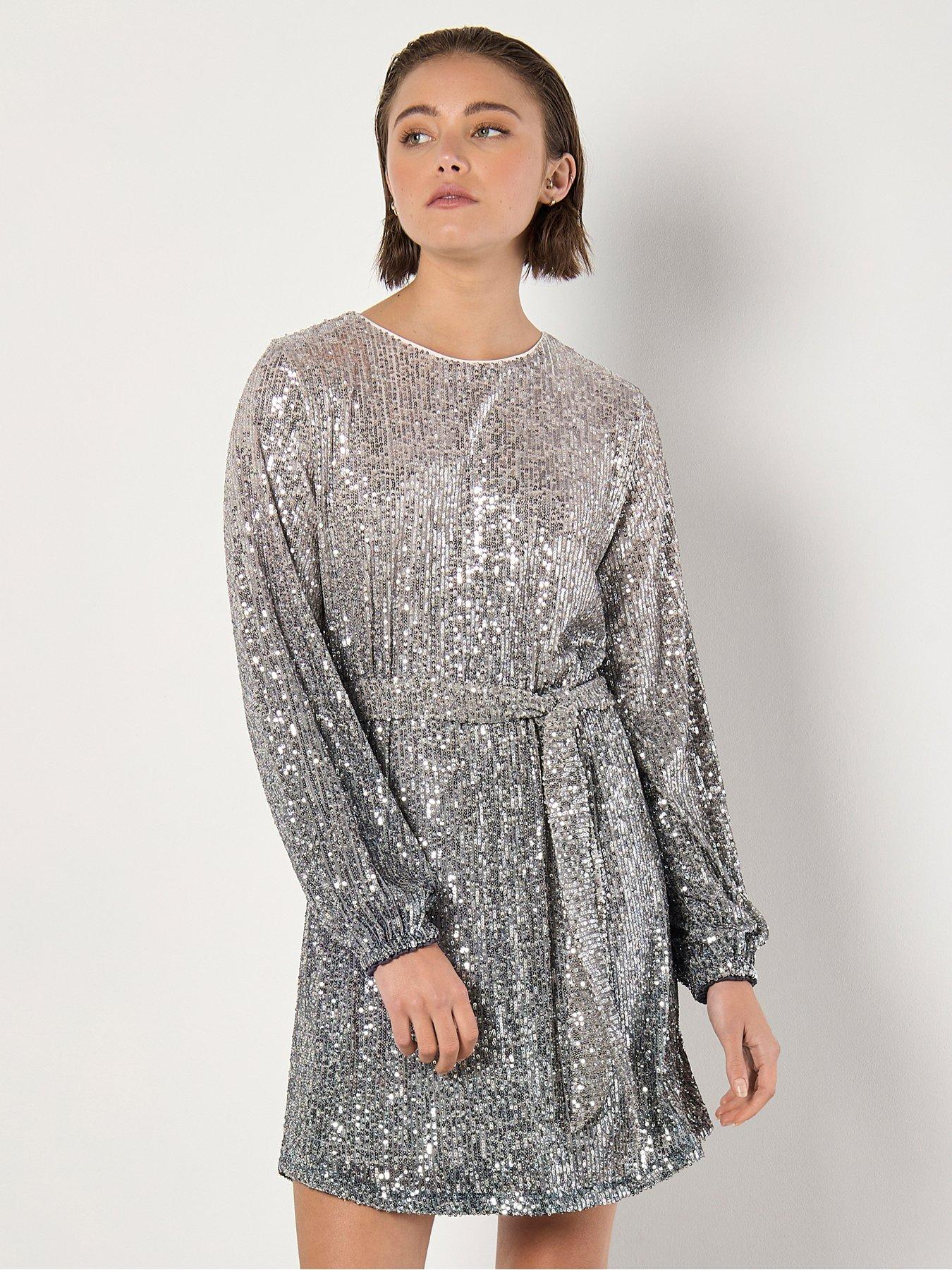 apricot-ombre-sequins-dress