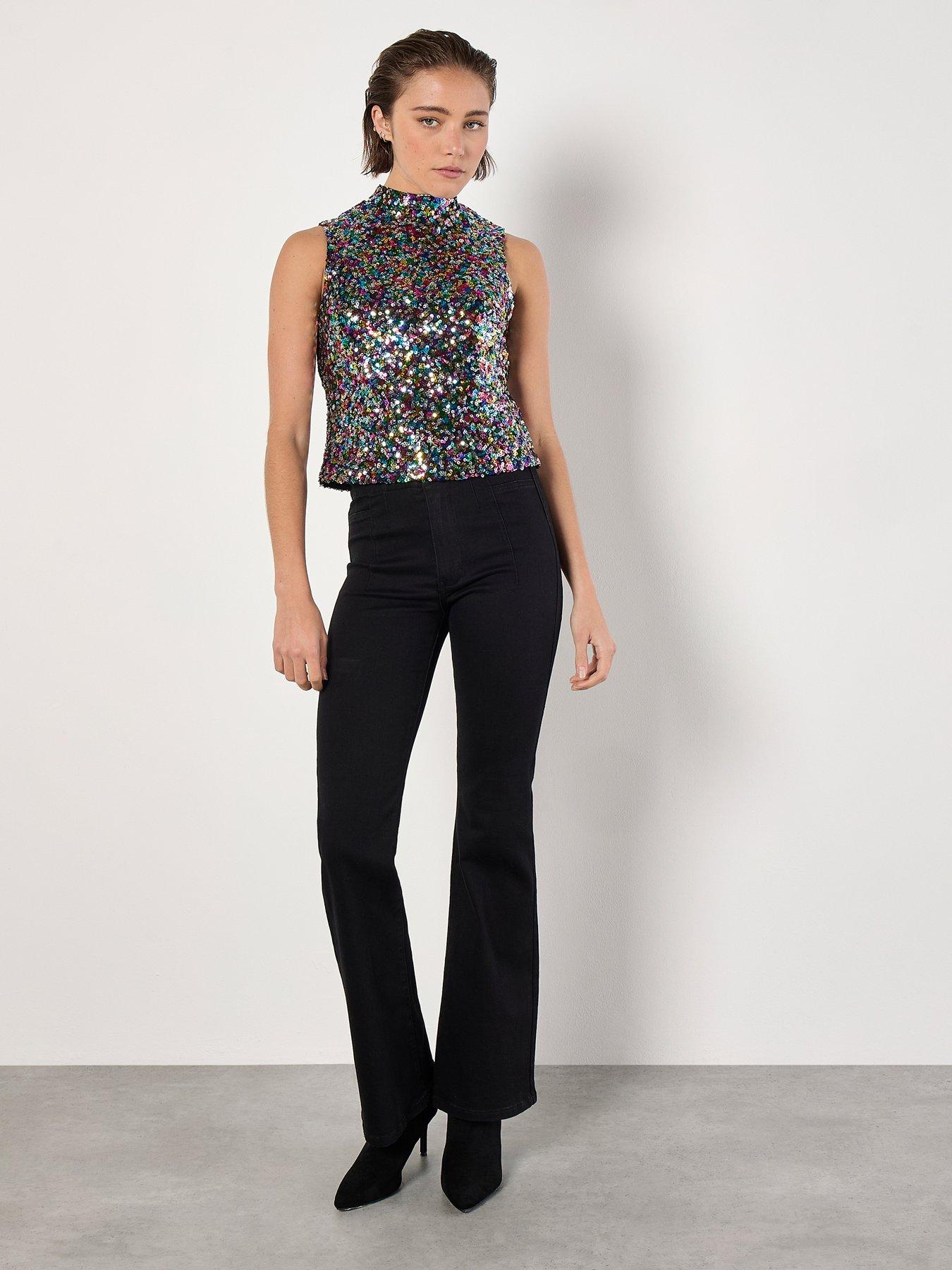 apricot-sleeveless-rainbow-sequin-topback